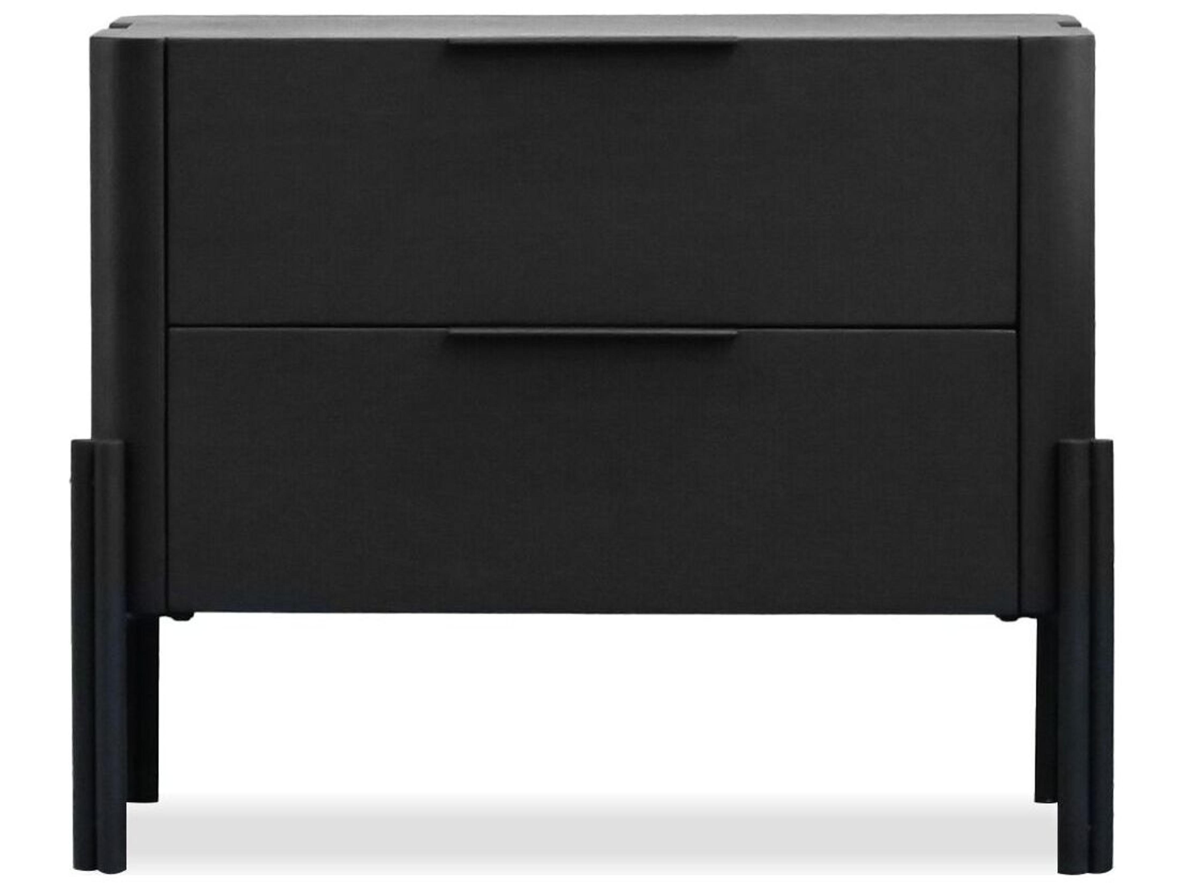 Mobital Nori 2-Drawers Black Oak Wood Nightstand