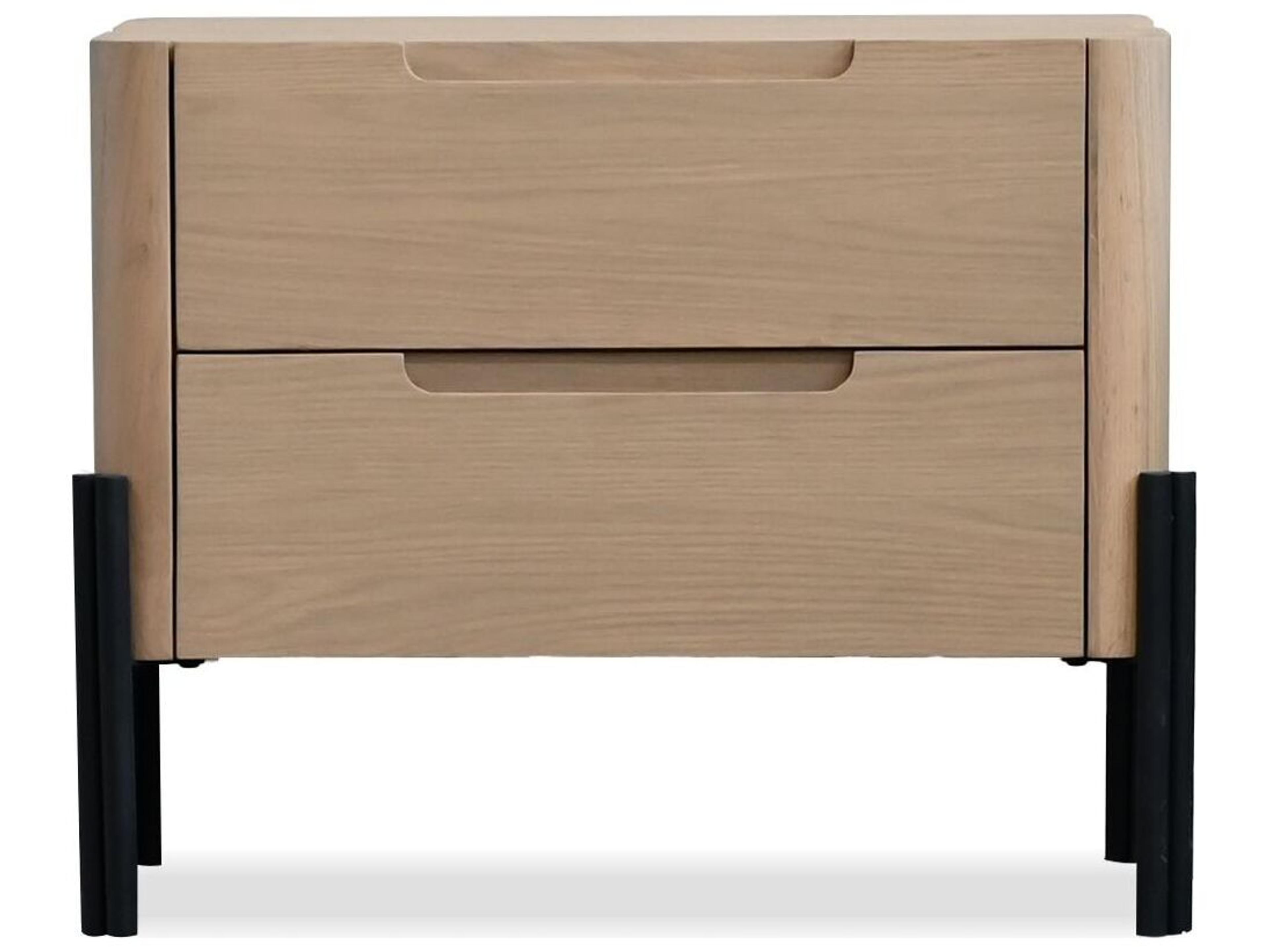Mobital Nori 2-Drawers Natural Oak Wood Nightstand