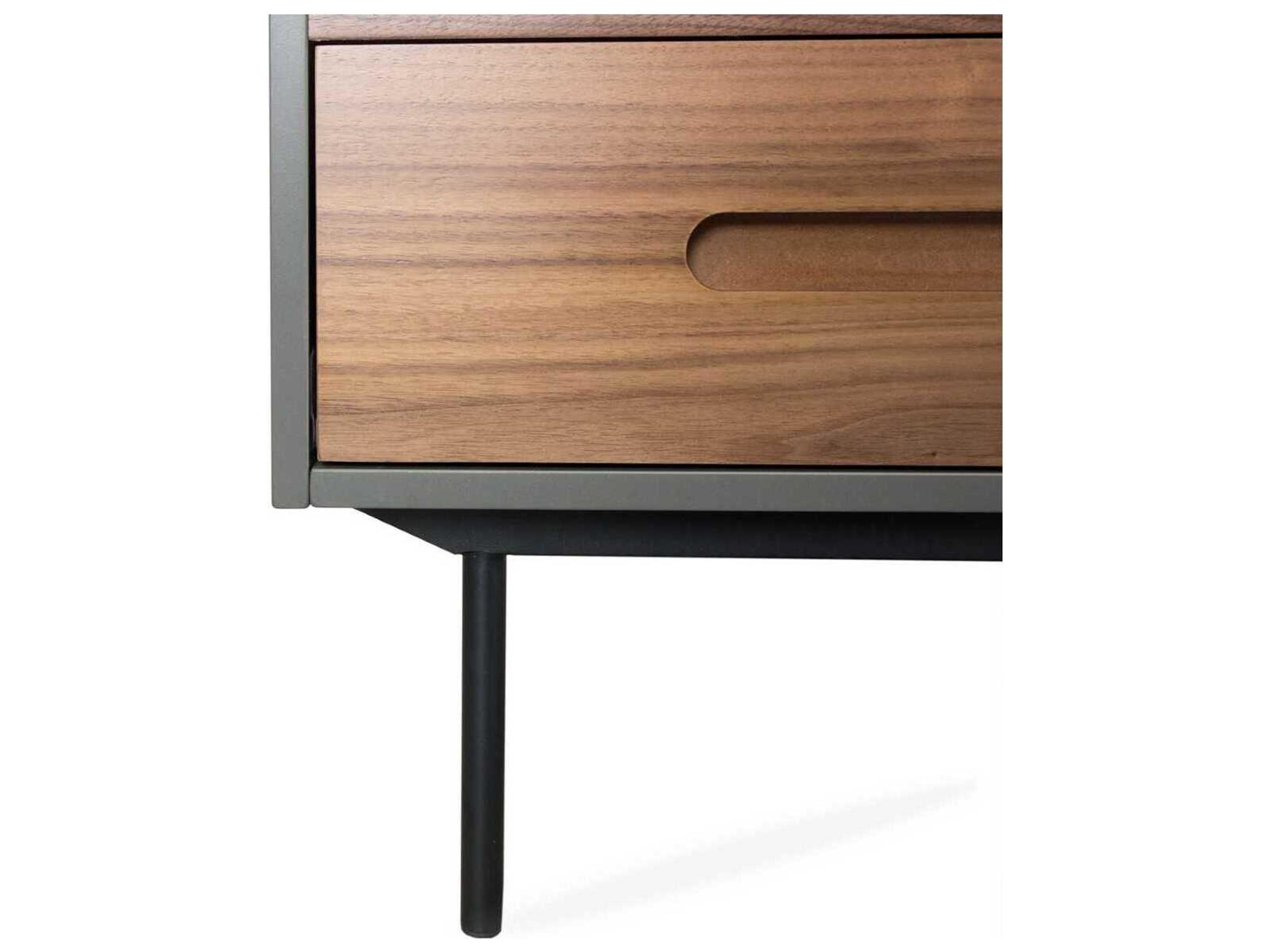 Mobital Slater 1-Drawer Brown Walnut Wood Nightstand