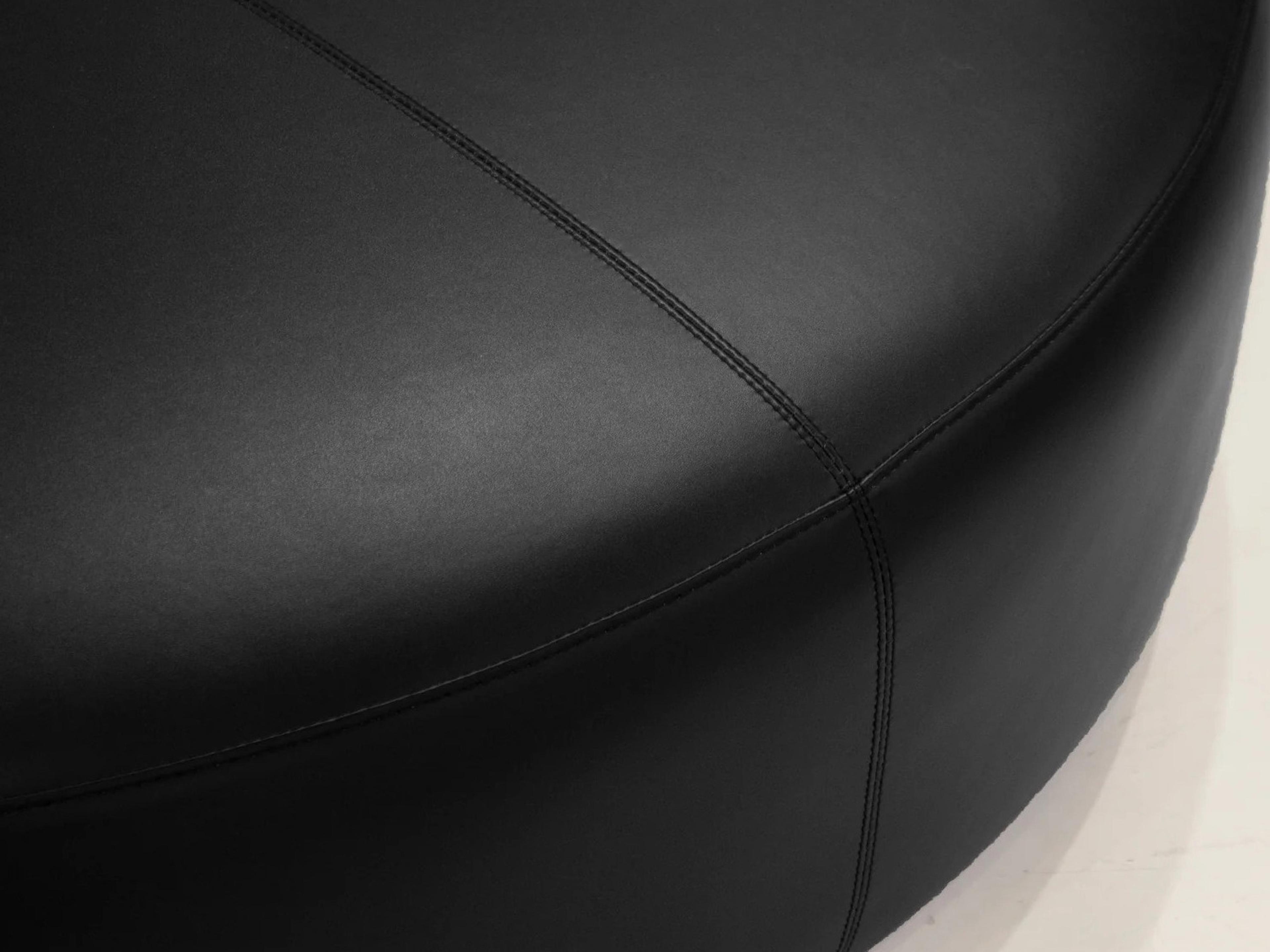 Mobital Disc Black Leatherette Ottoman