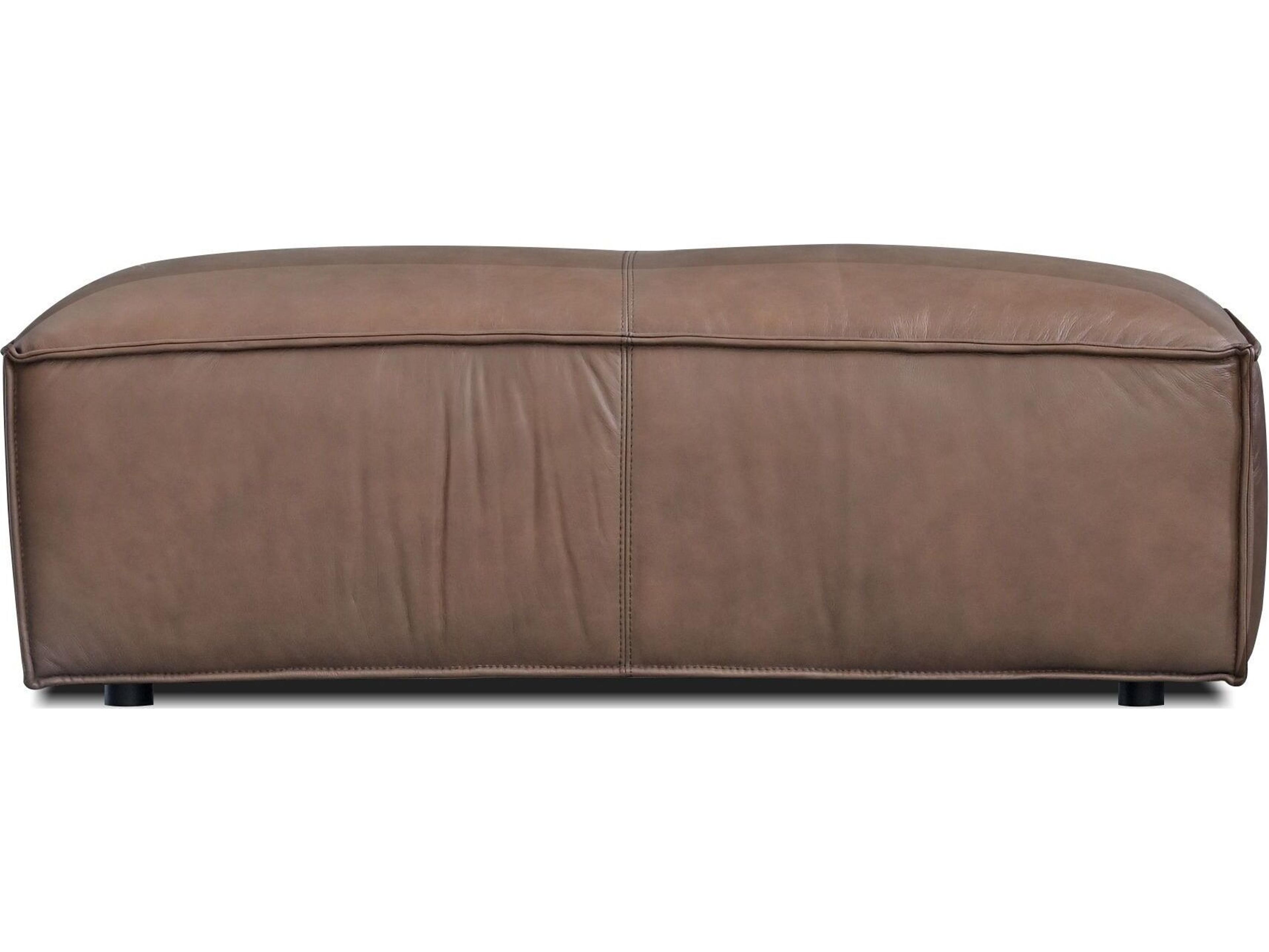 Osta Cacao Brown Sauvage Leather Ottoman