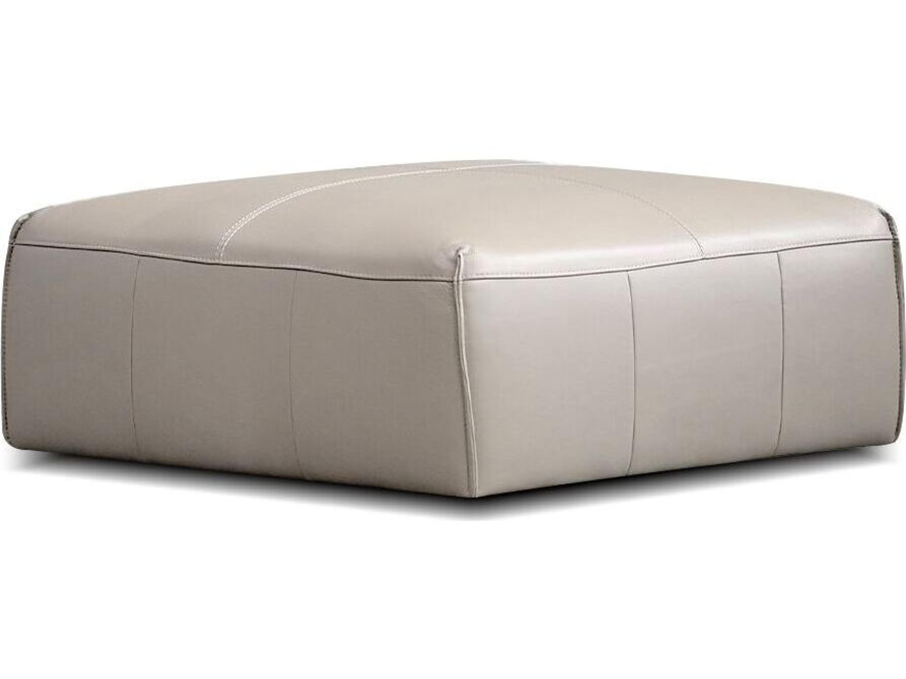 Boone Beige Leather Ottoman