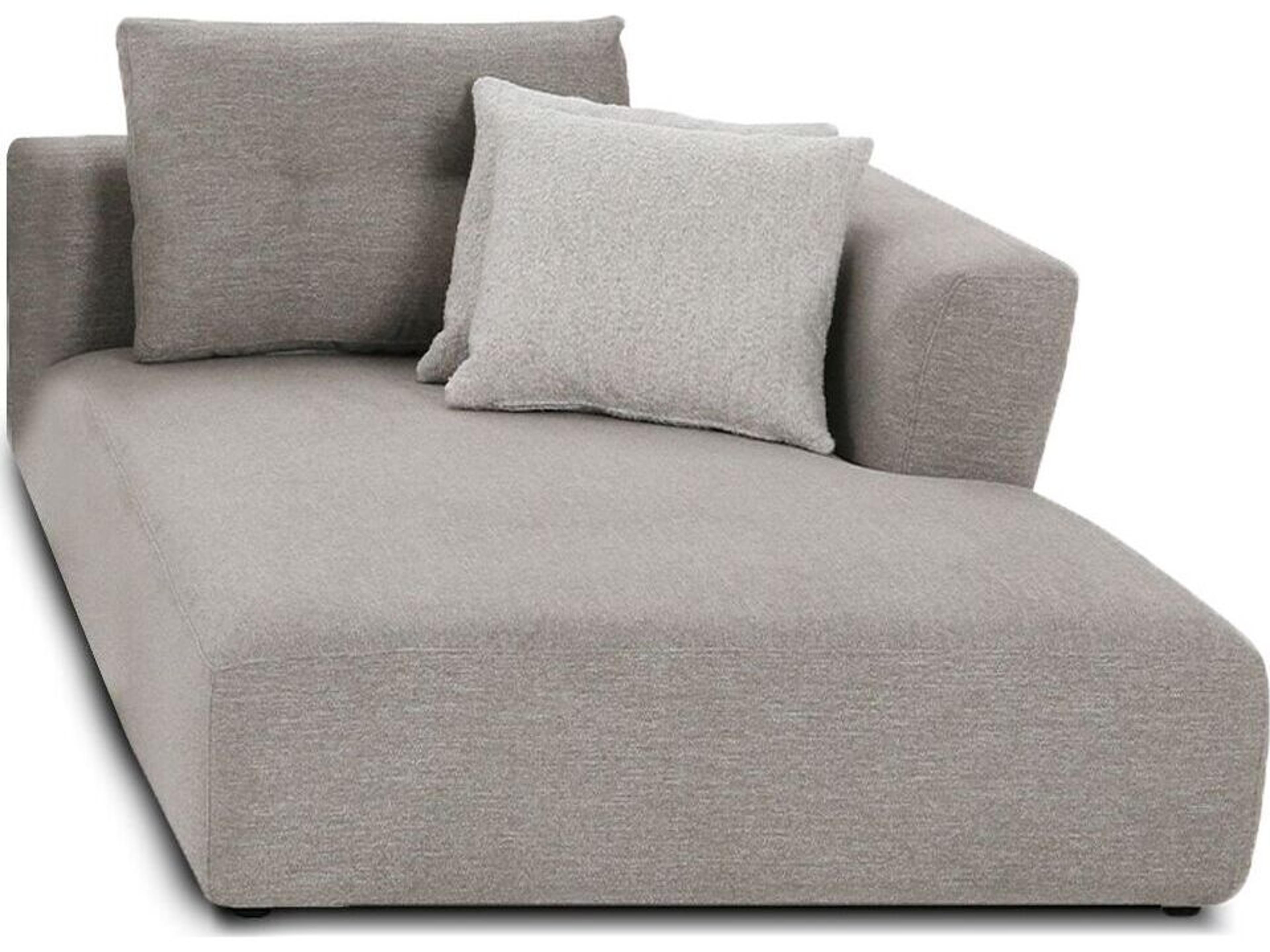 Como Gray Upholstered Sectional Chaise Lounge