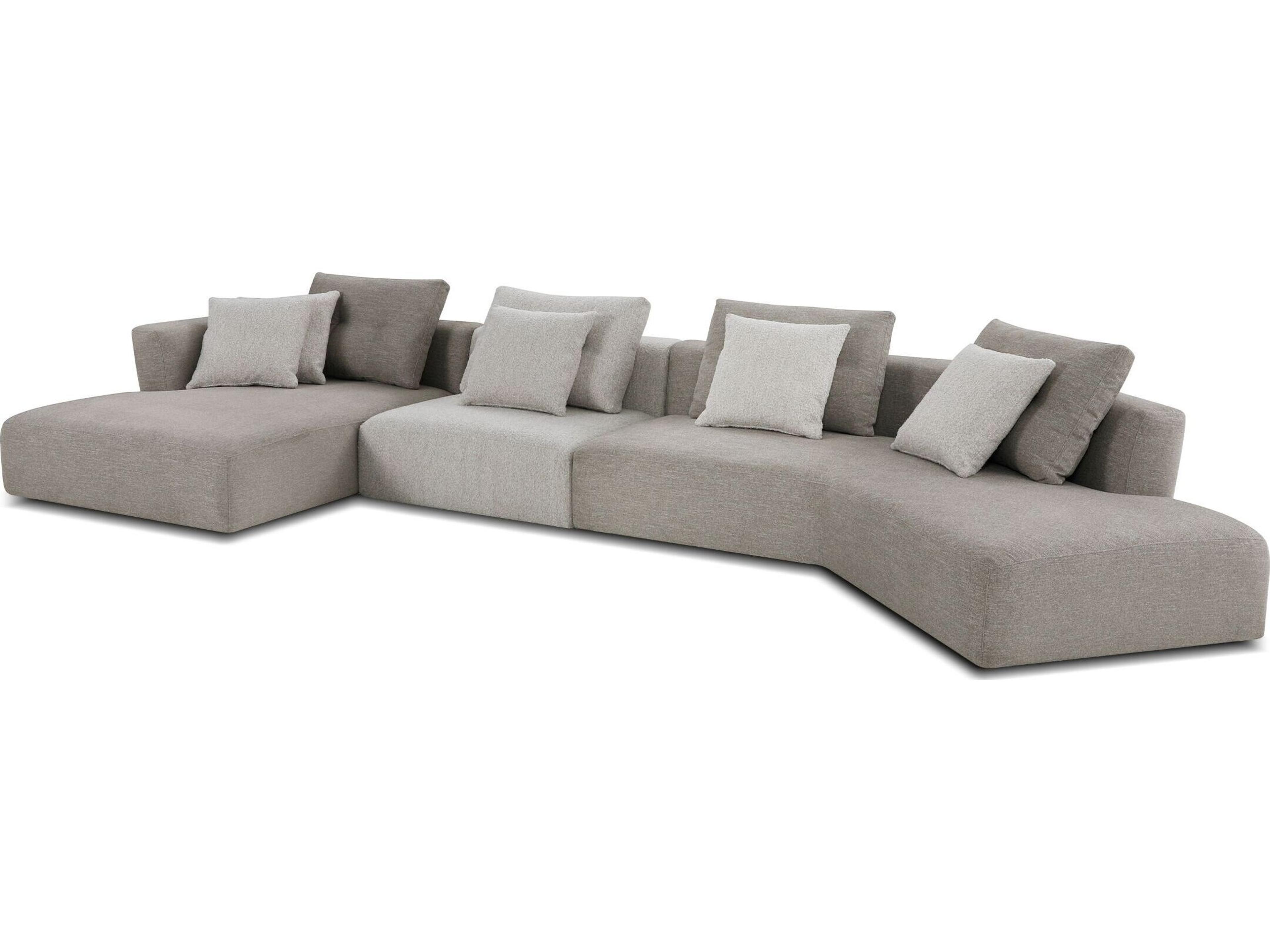 Mobital Como Beige Upholstered Sectional Sofa