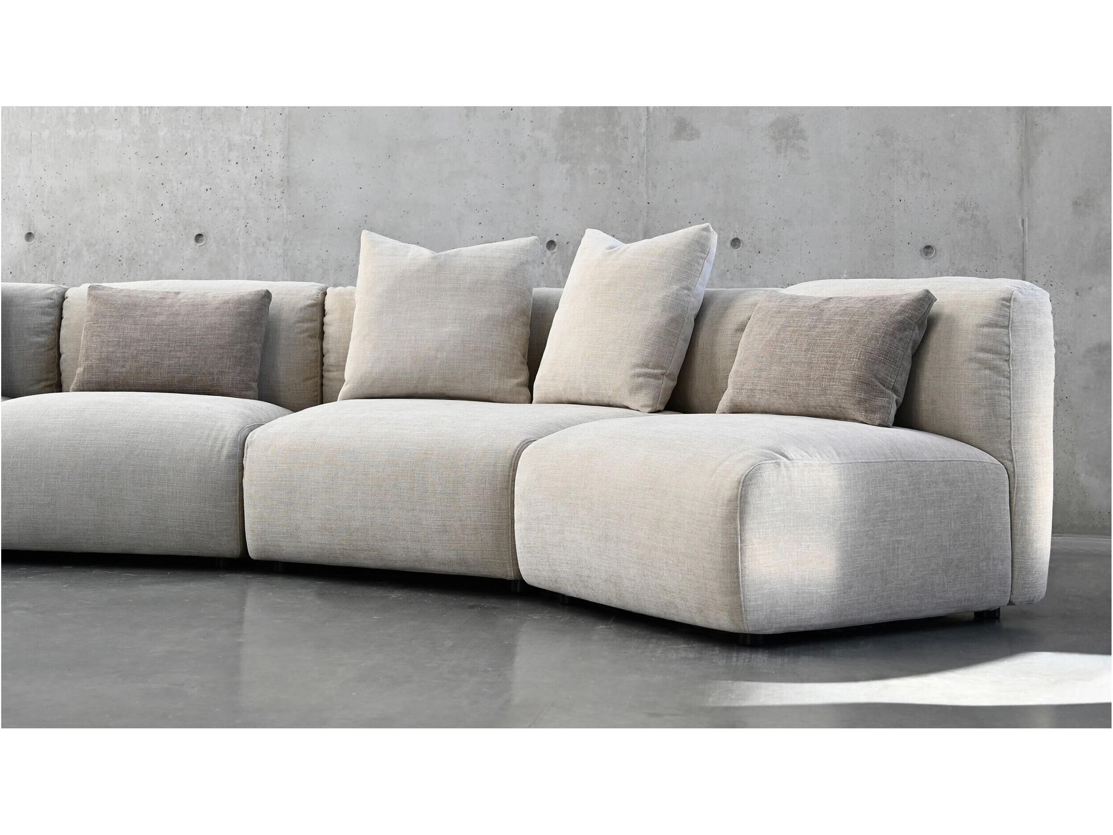 Mobital Maarten Gray Upholstered Sectional Sofa
