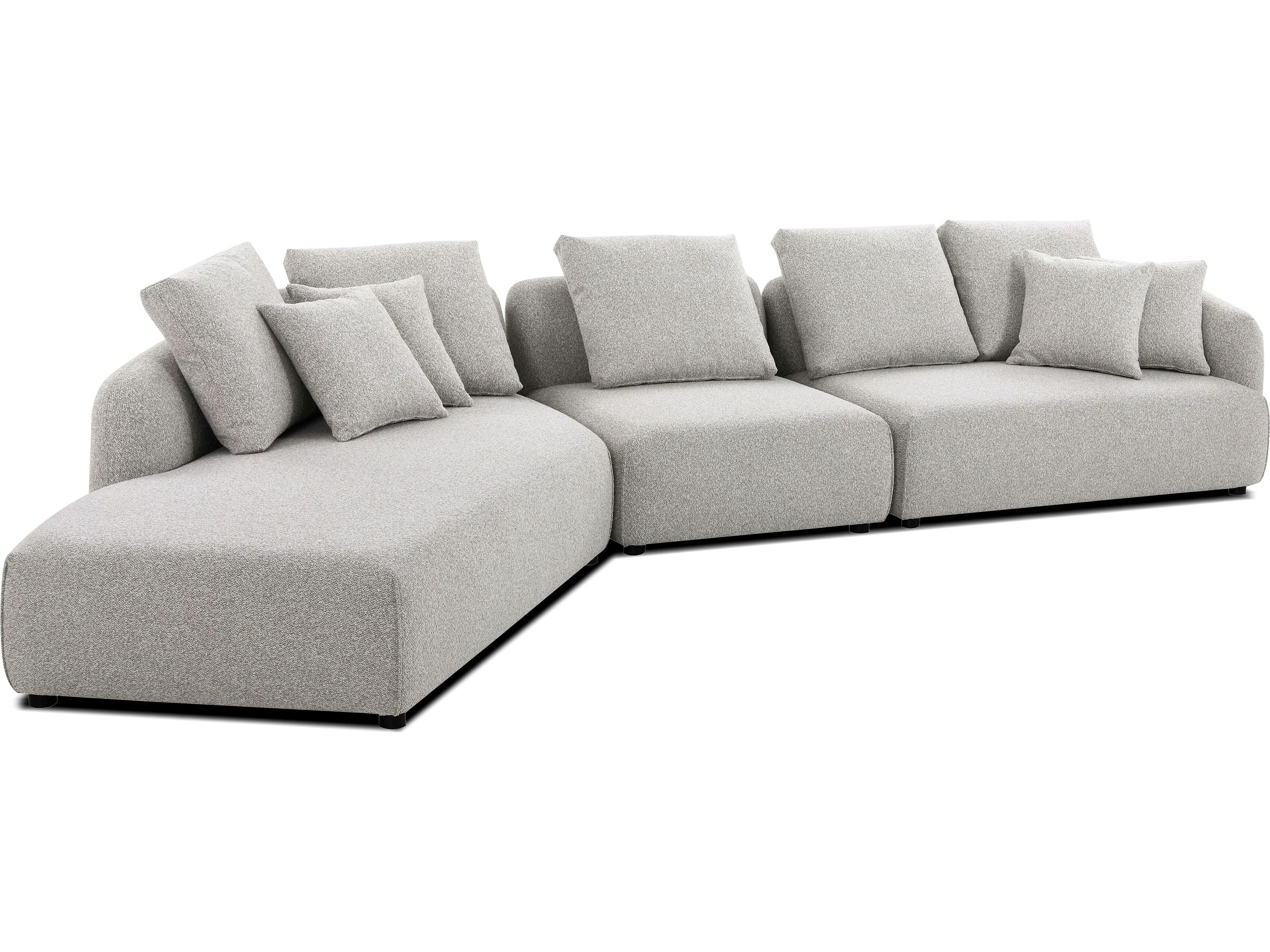 Mobital Saba Gray Upholstered Sectional Sofa