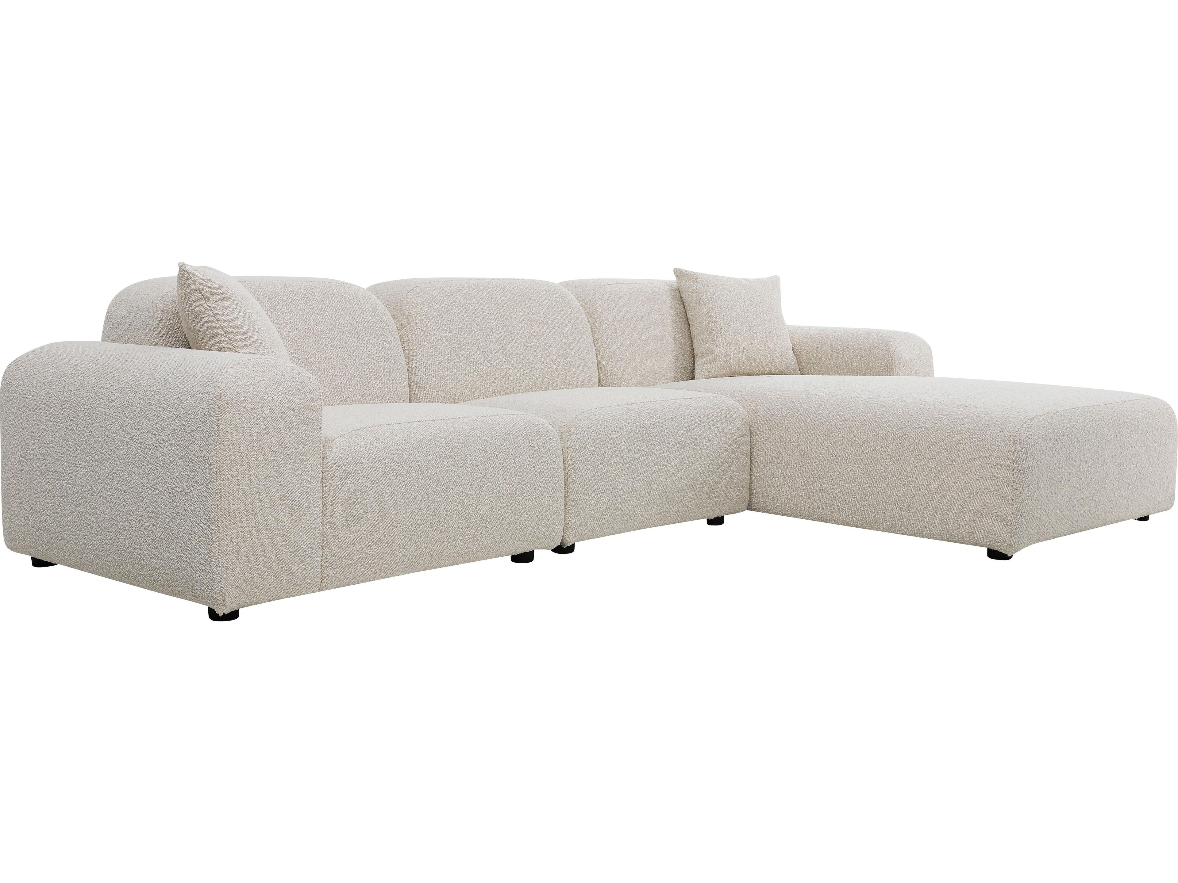 Mobital Arcos Tortilla Bouclé Upholstered Sectional Sofa