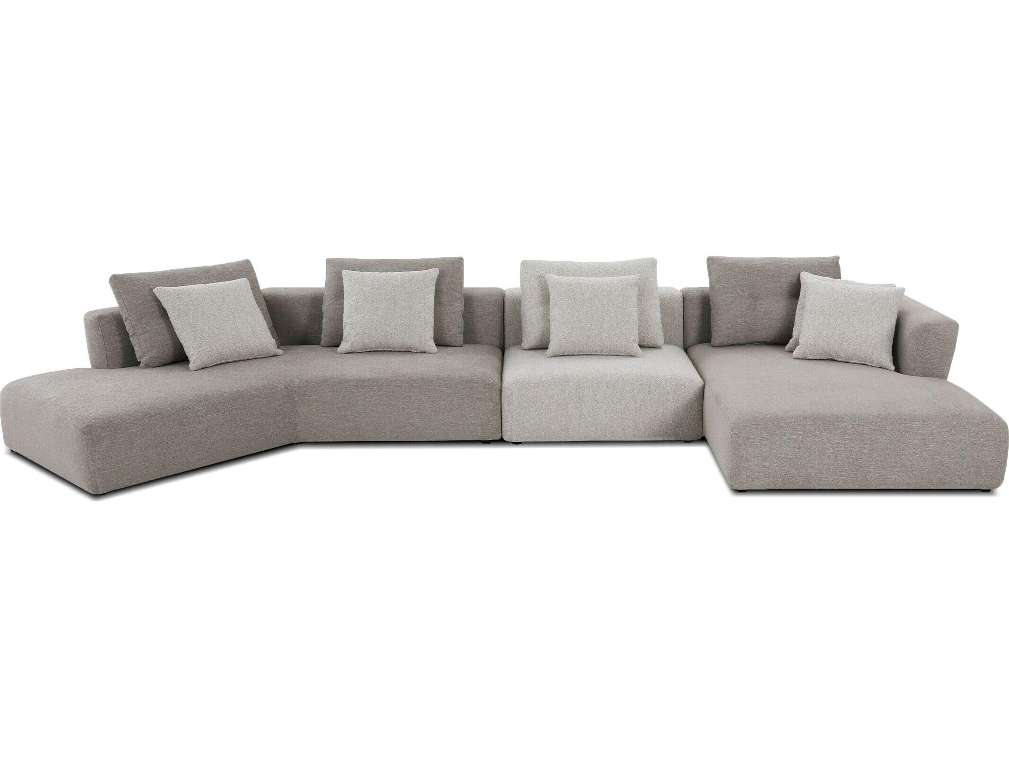 Como Beige Upholstered Sectional Sofa