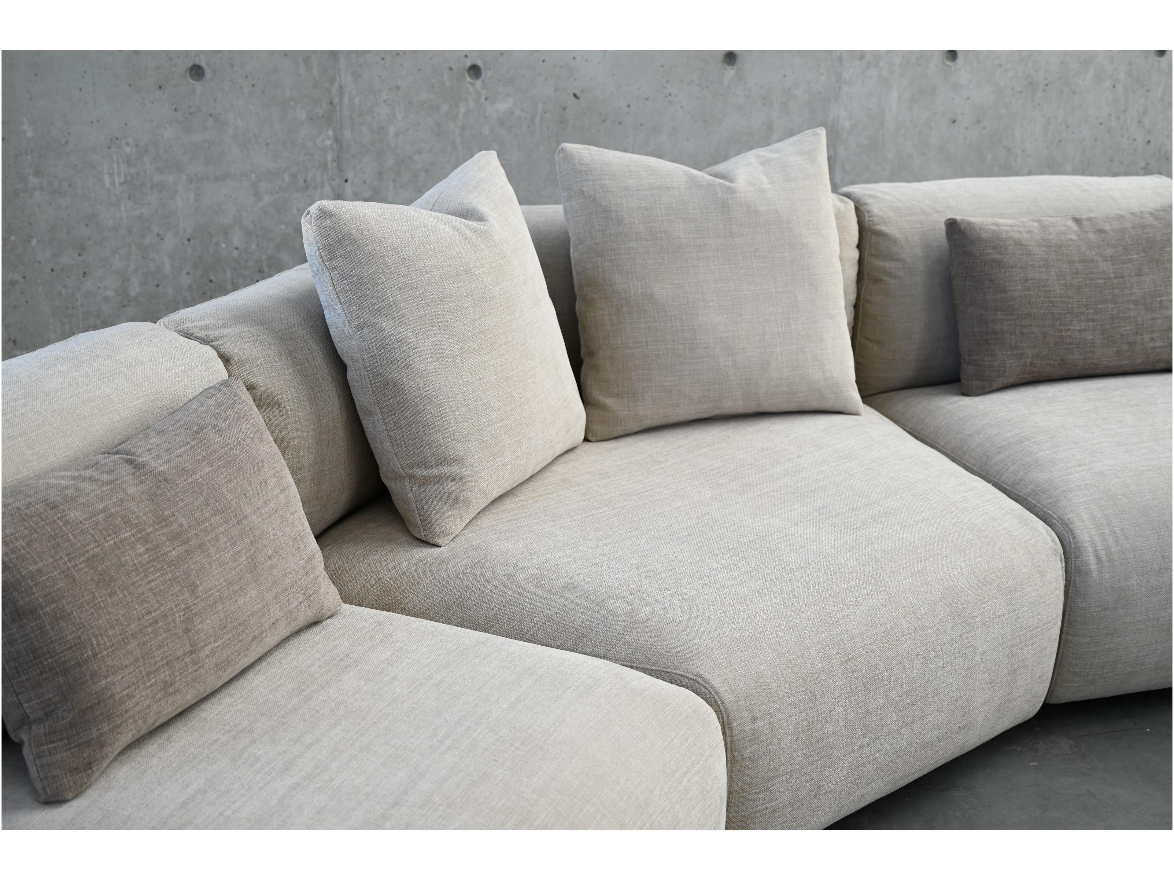 Mobital Maarten Gray Upholstered Sectional Sofa