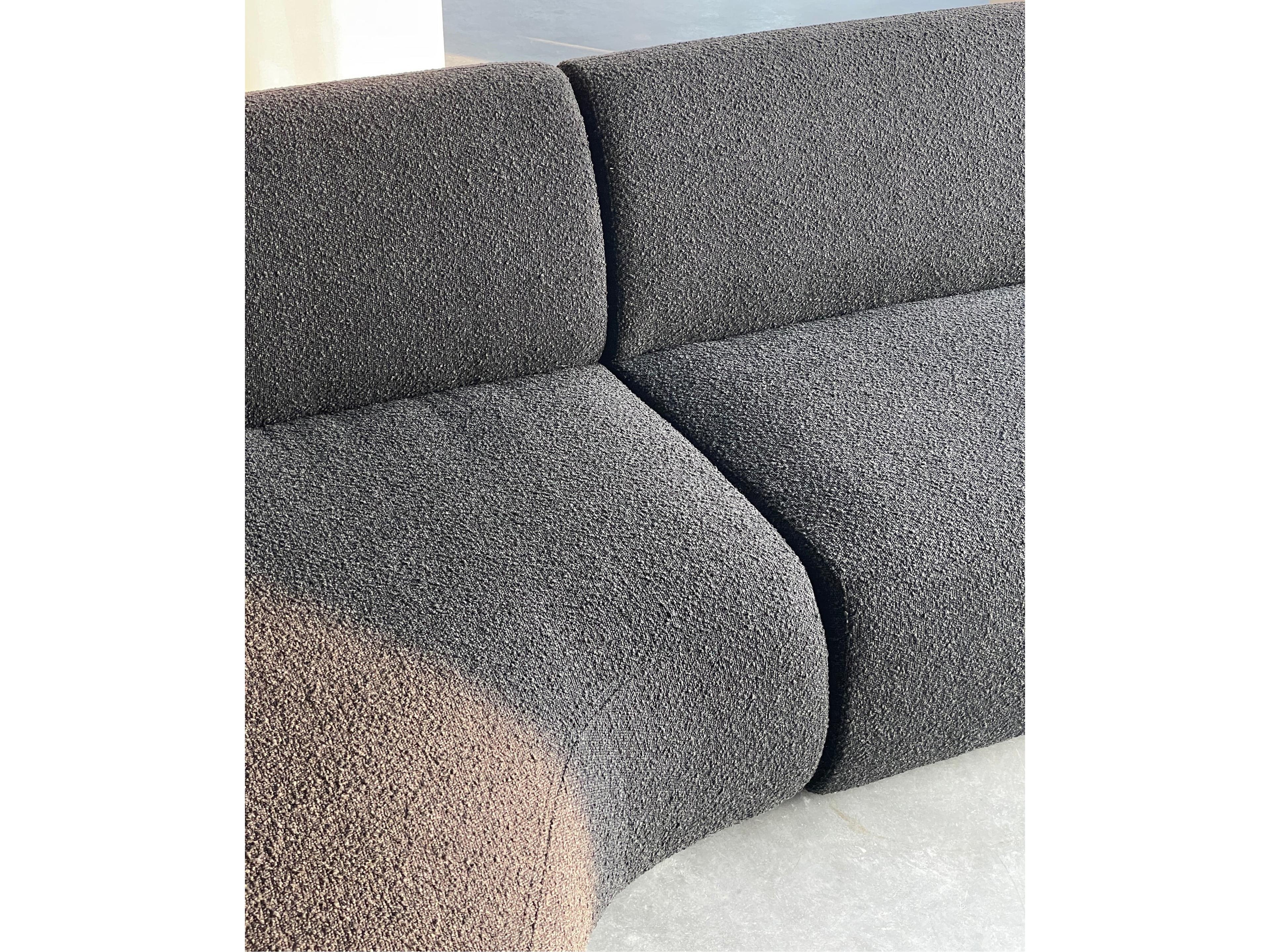 Mobital Moritz Gray Upholstered Sectional Sofa