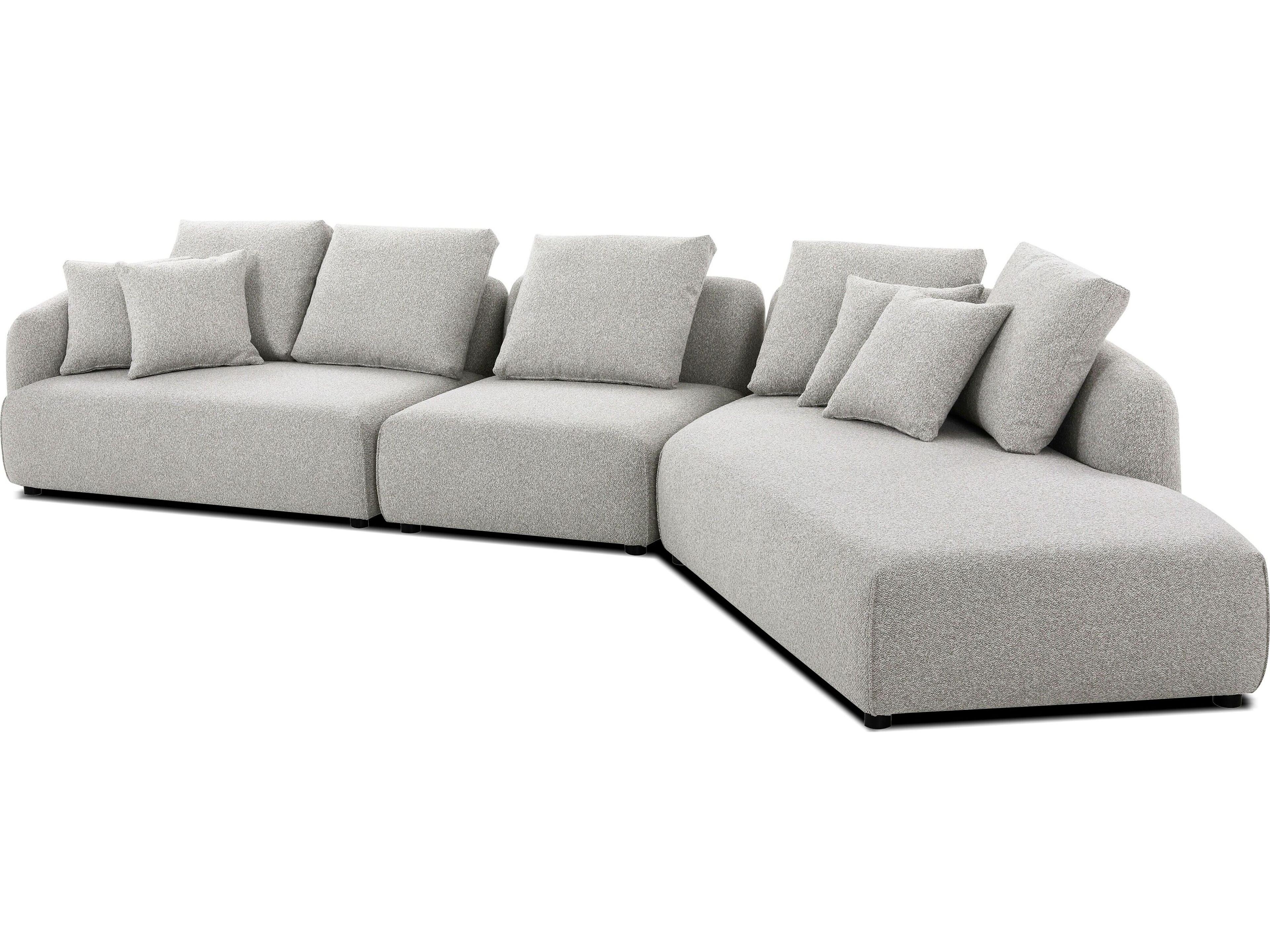 Mobital Saba Gray Upholstered Sectional Sofa