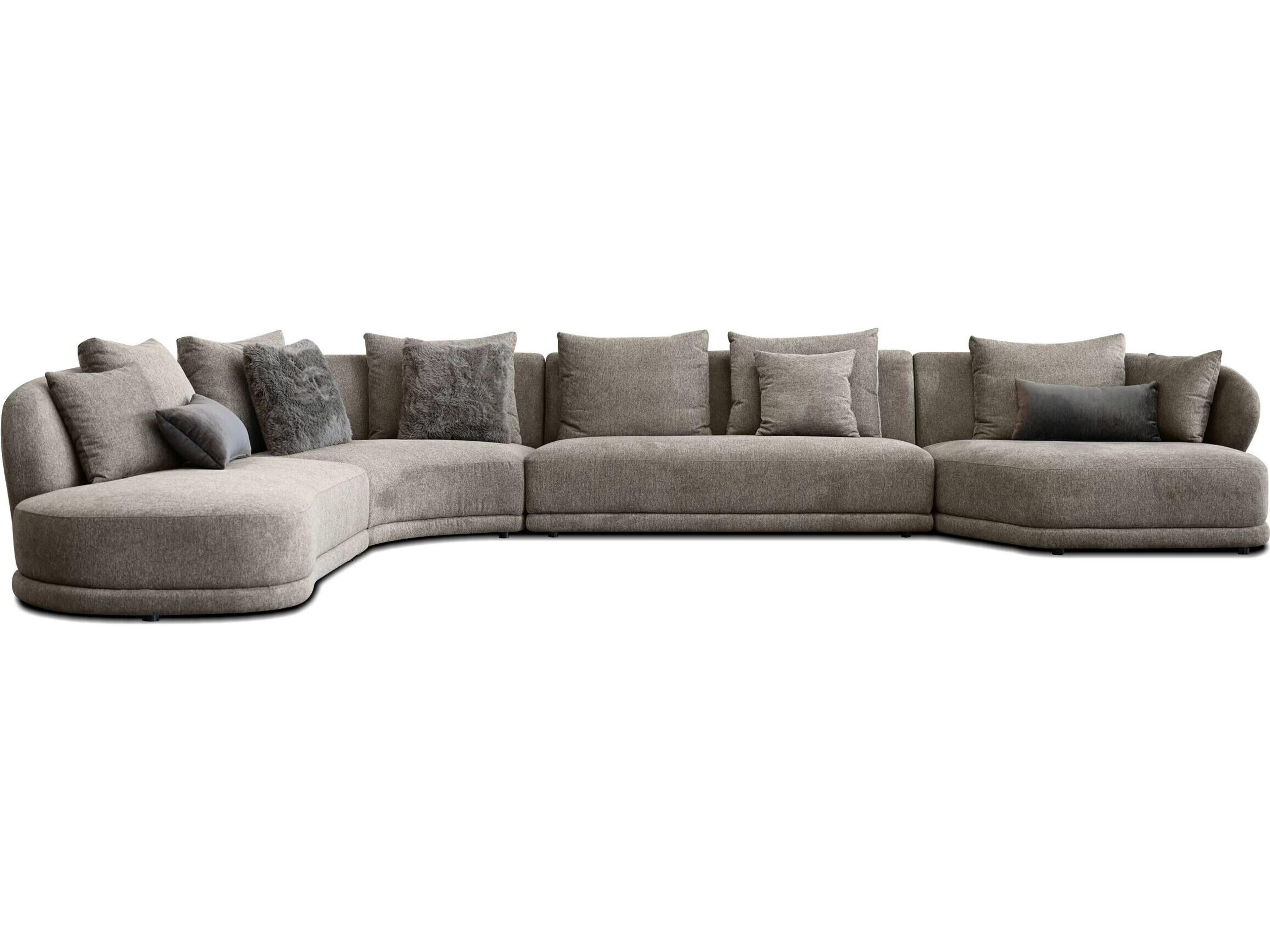 Voltaire Brown Right Side Facing Upholstered Sectional Sofa