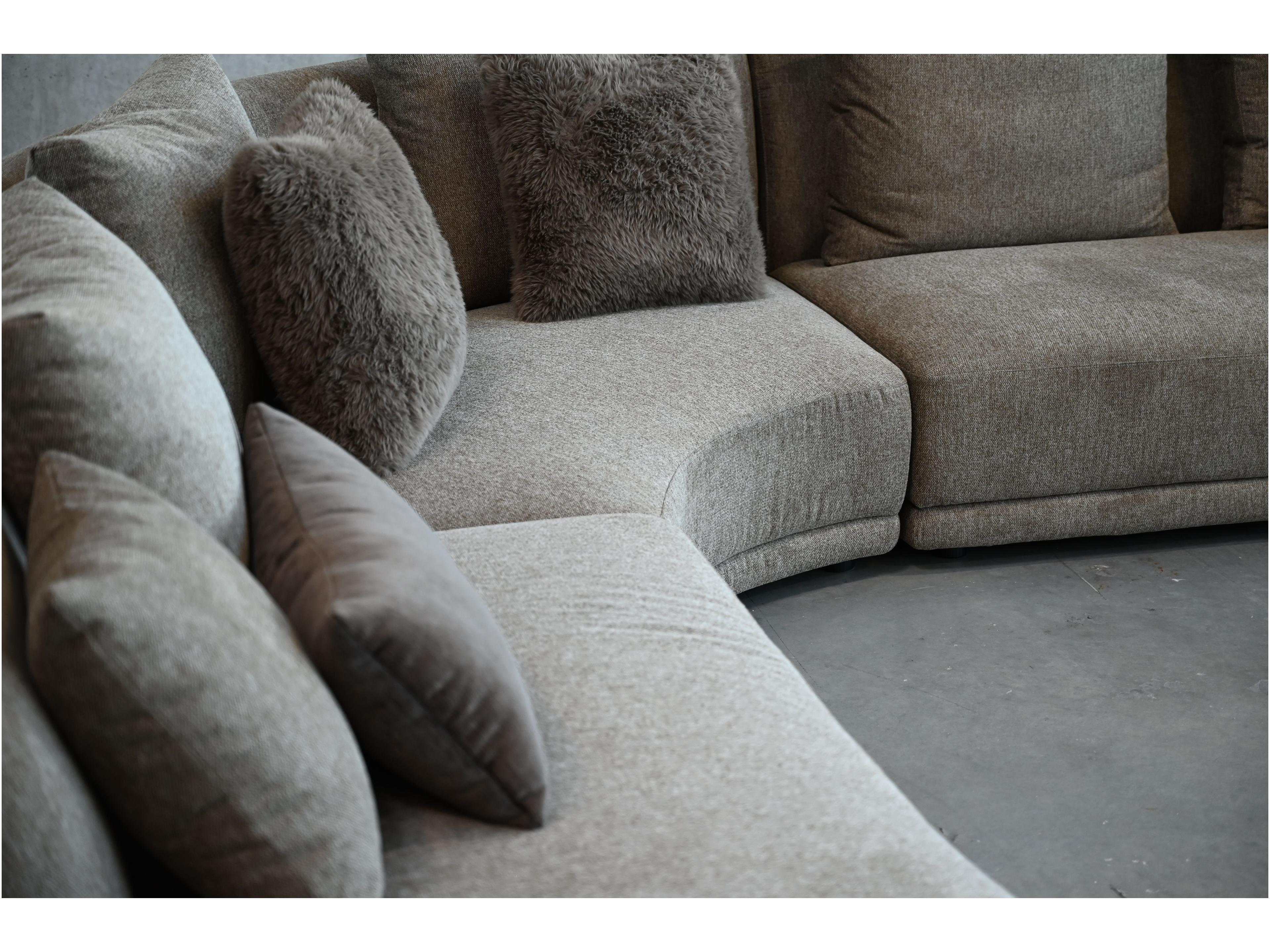 Mobital Voltaire Brown Right Side Facing Upholstered Sectional Sofa