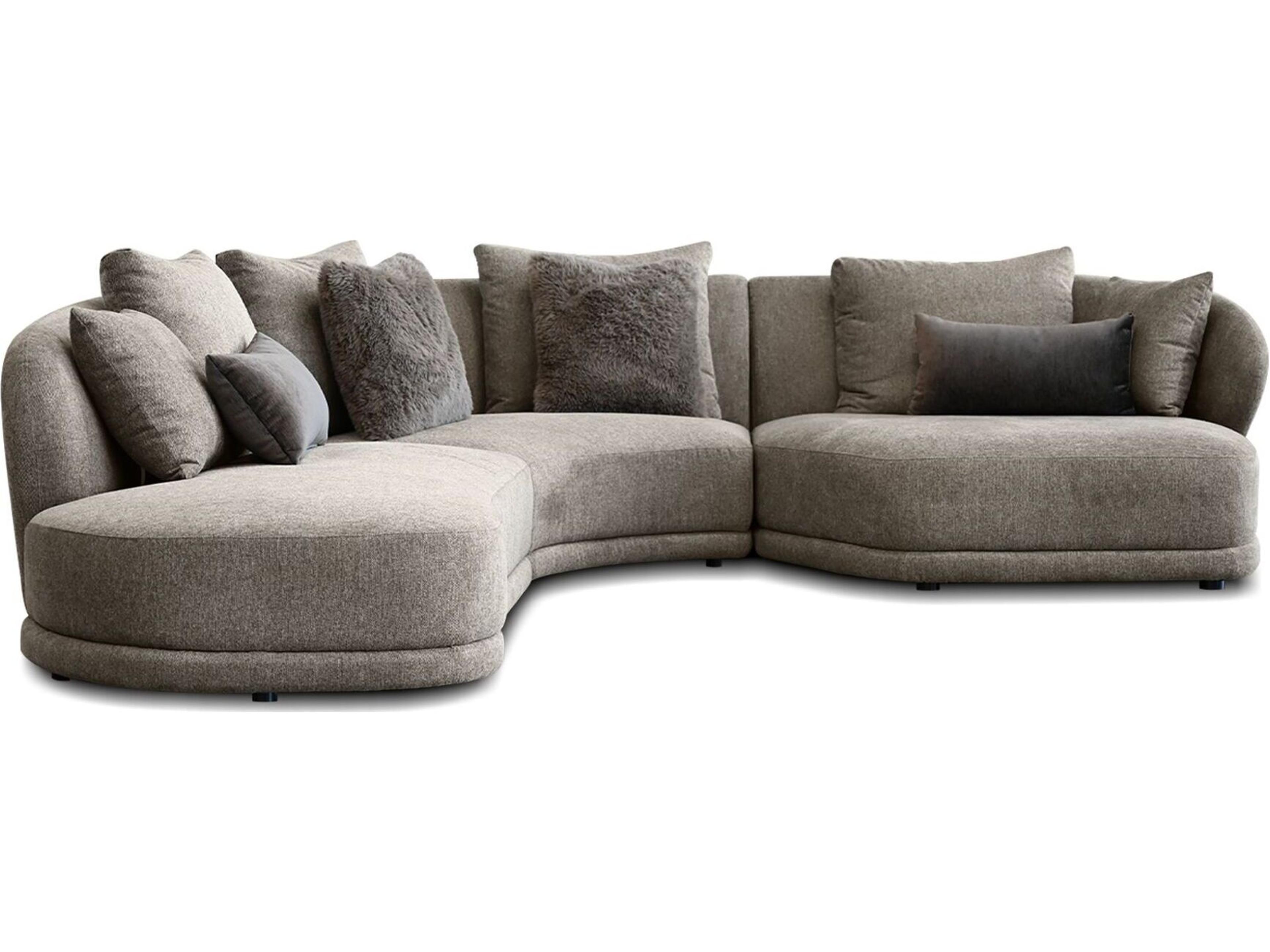 Mobital Voltaire Brown Right Side Facing Upholstered Sectional Sofa