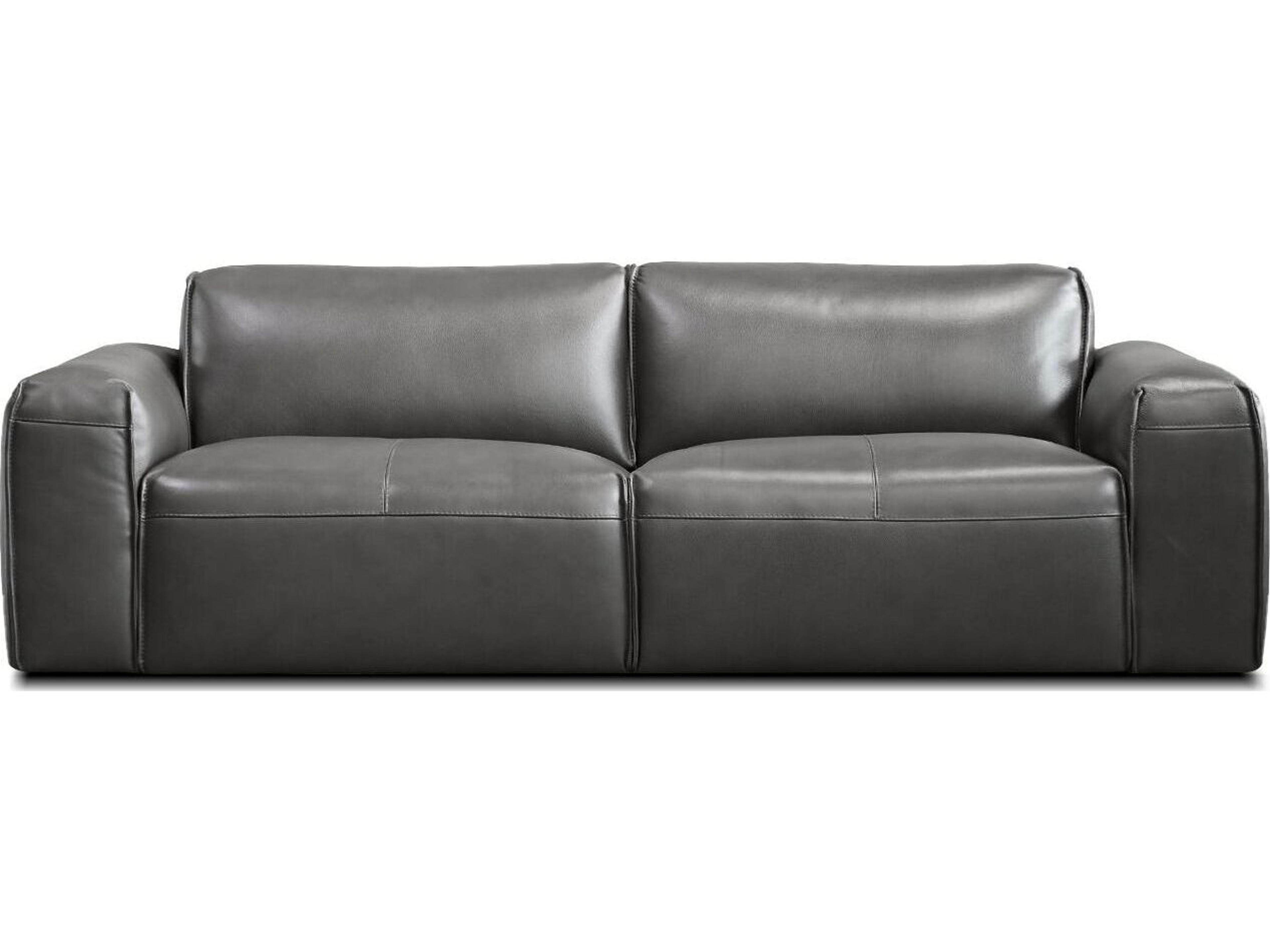 Mobital Boone Gray Leather Sofa