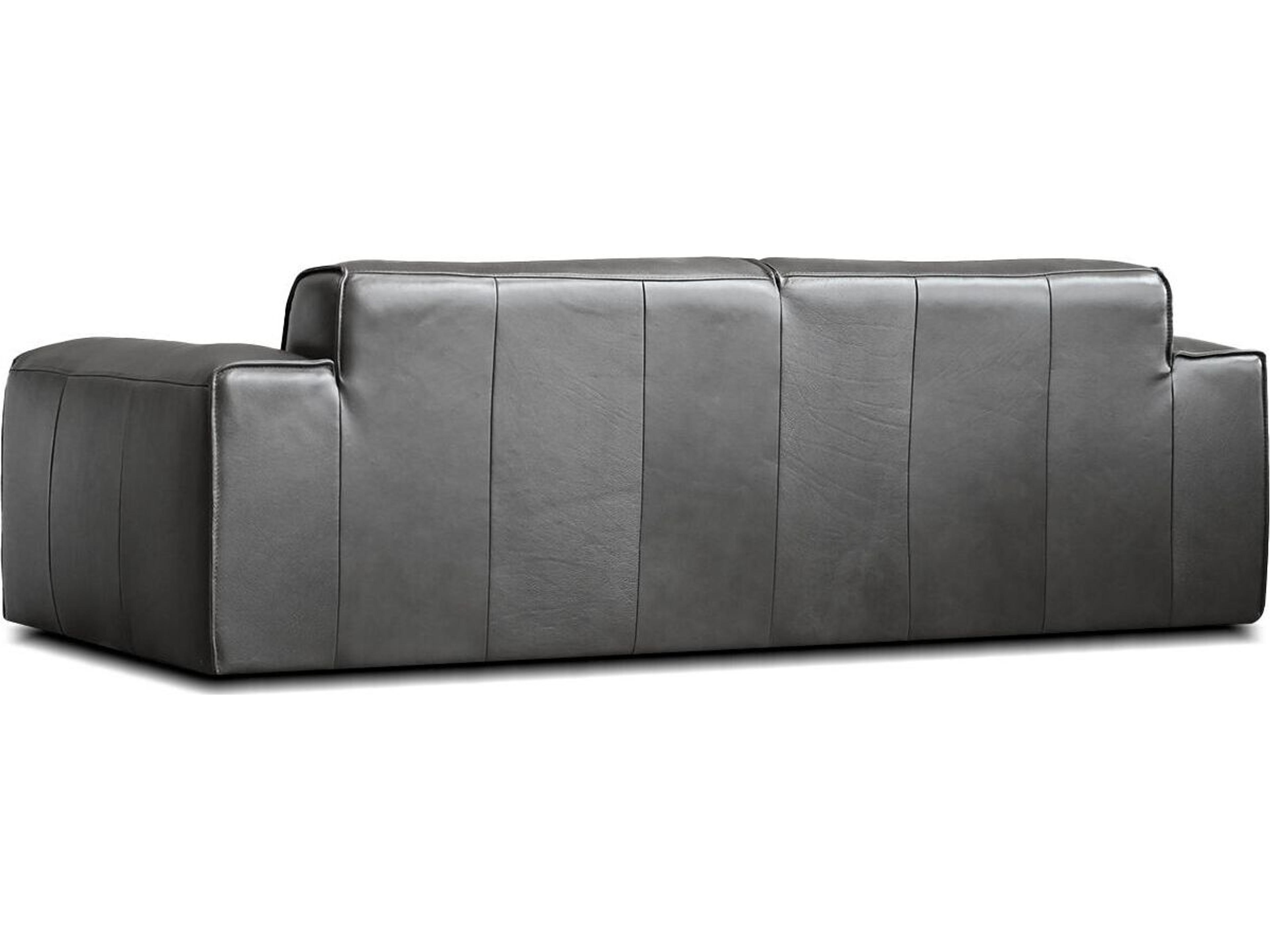 Mobital Boone Gray Leather Sofa