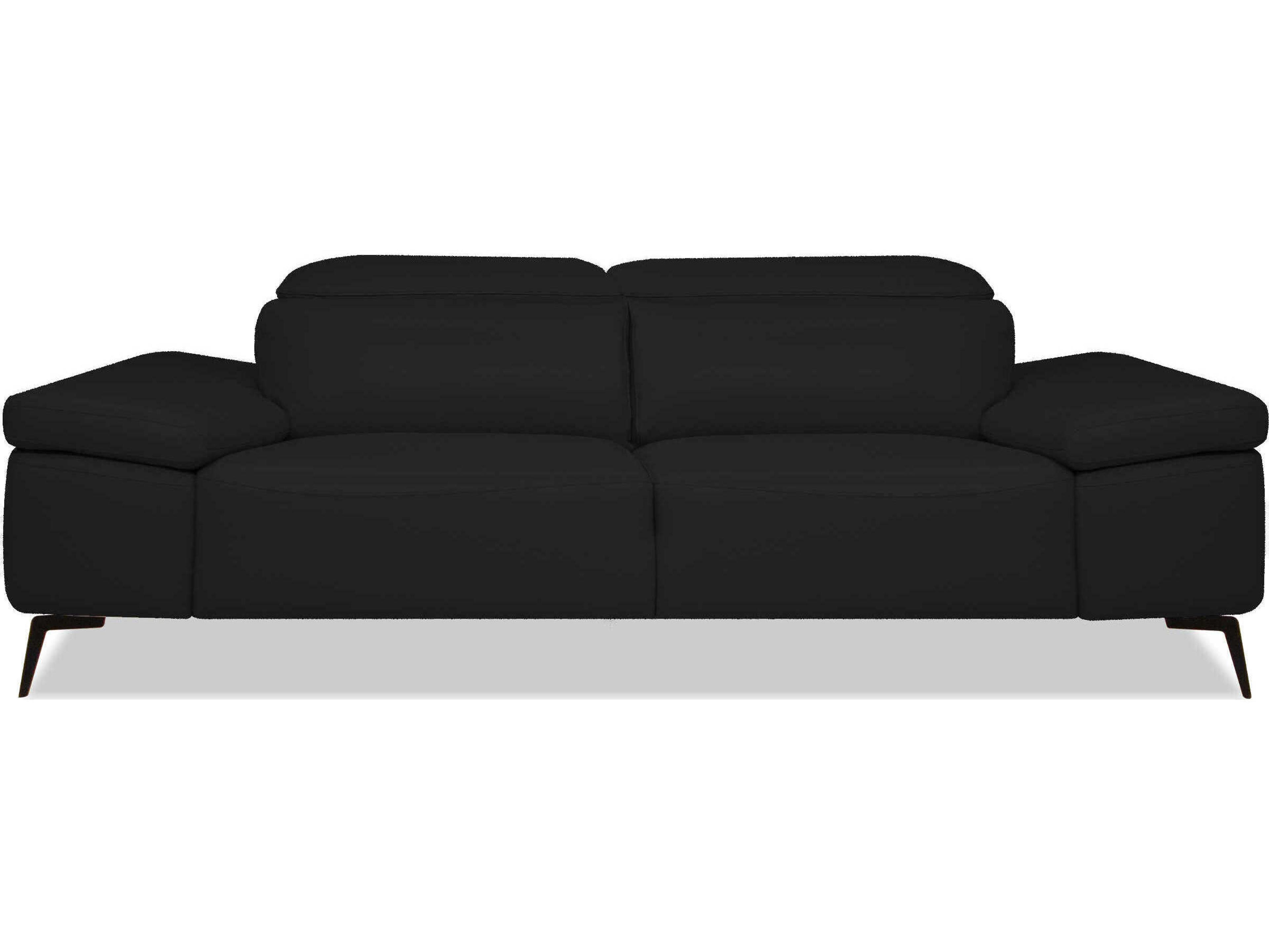Camello Black Leather Sofa