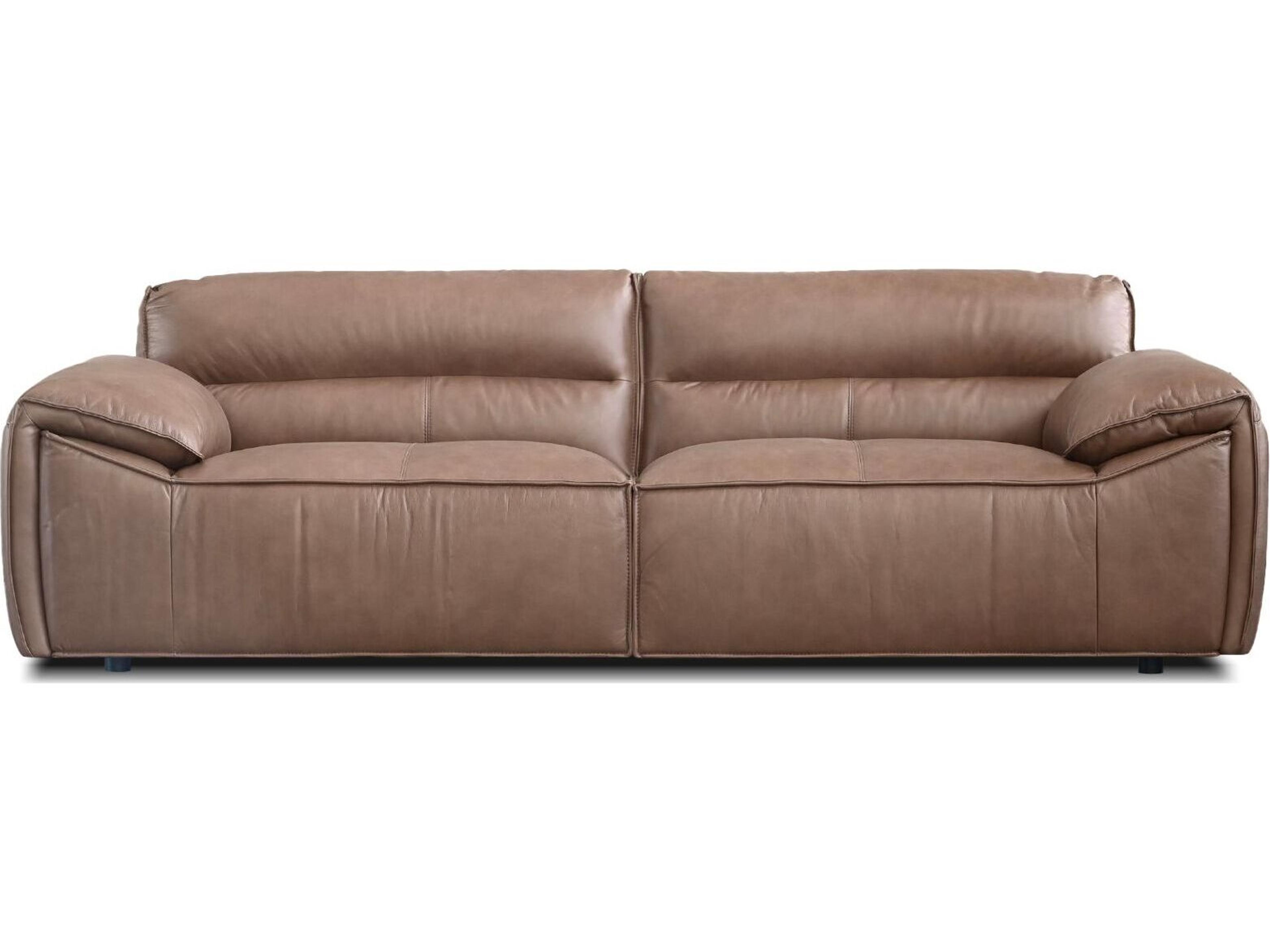 Mobital Osta Cacao Brown Sauvage Leather Sofa