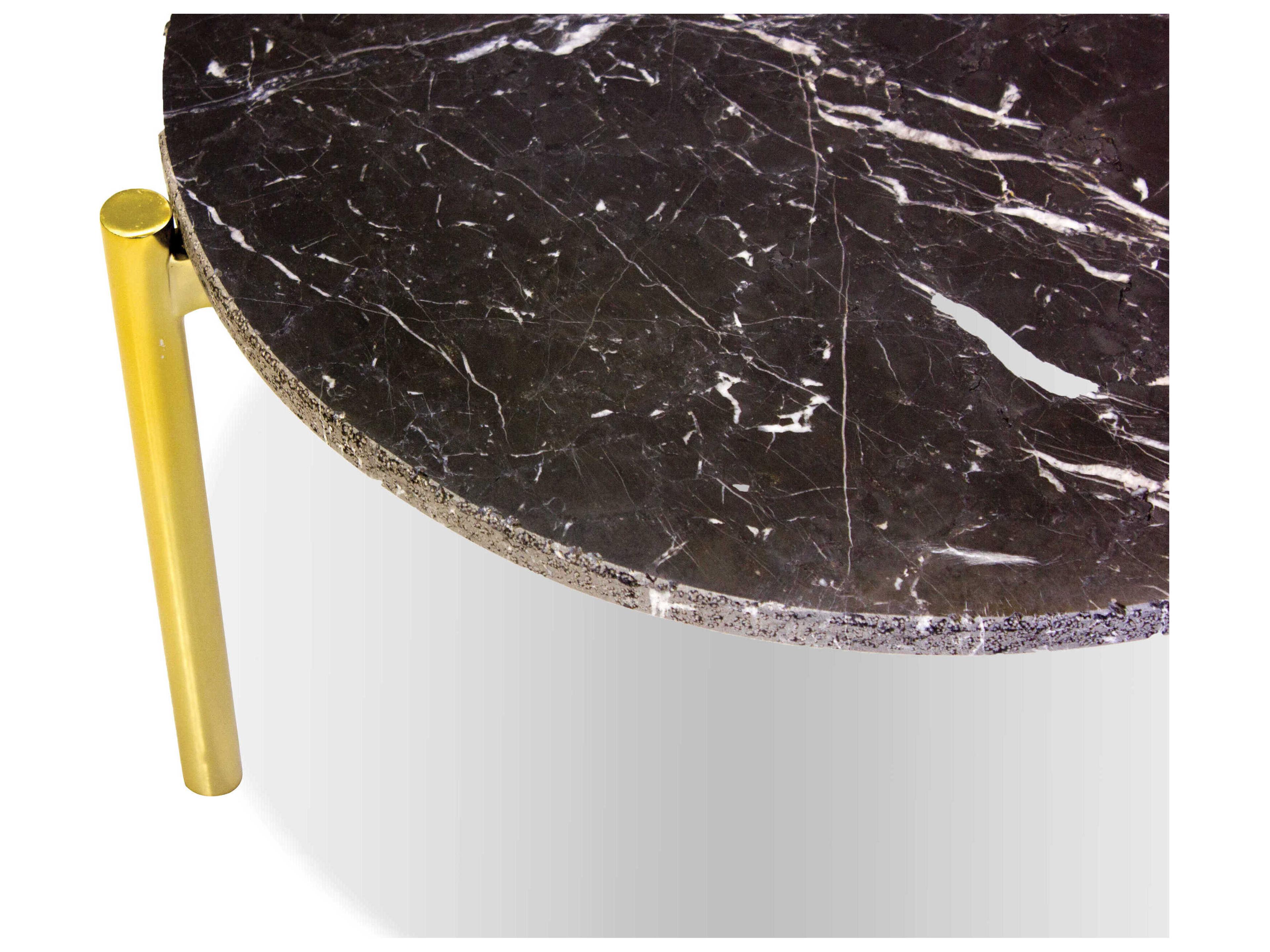 Mobital Atlas Round Marble Black Gold Coffee Table