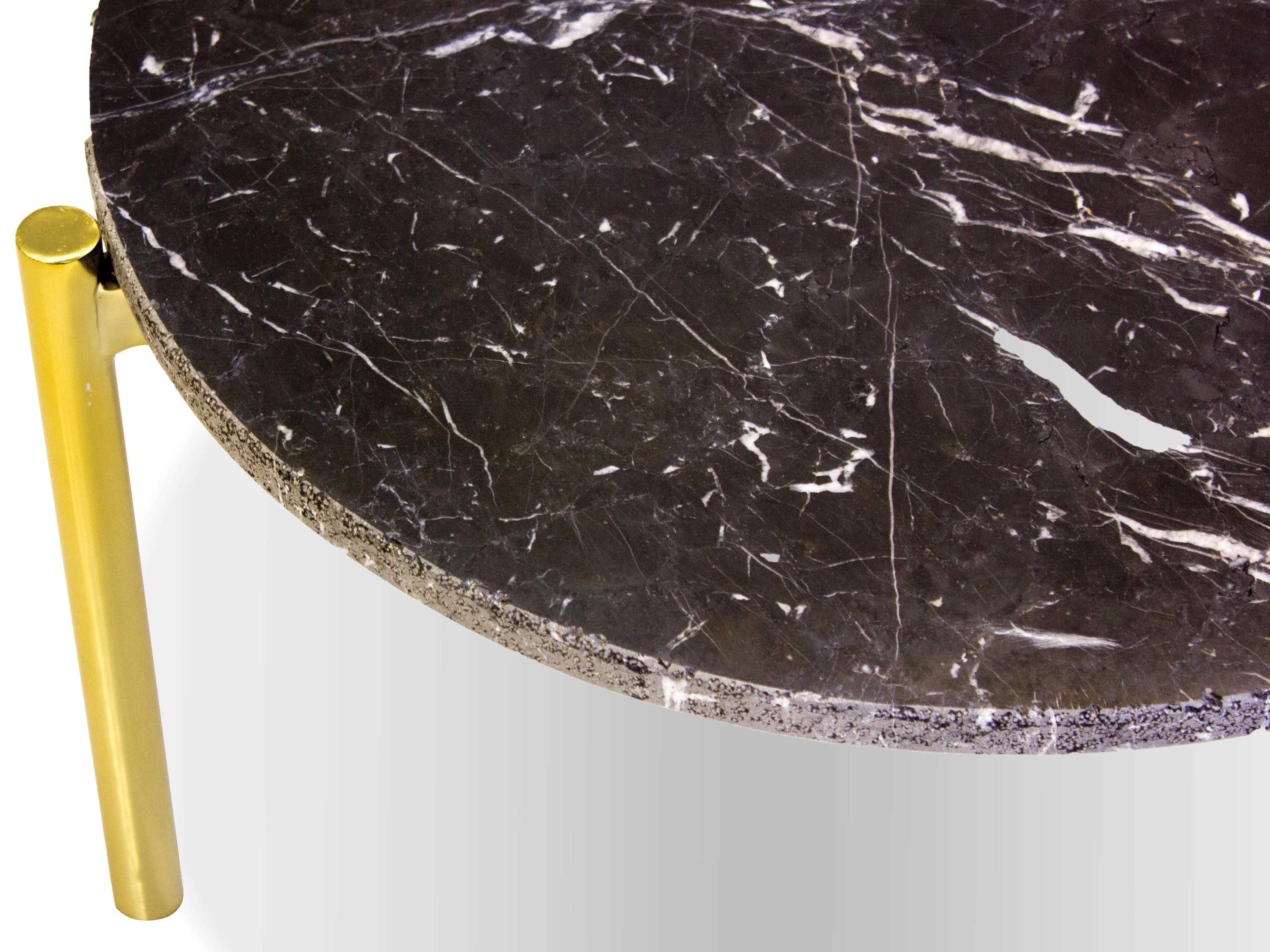 Mobital Atlas Round Marble Black Gold Coffee Table