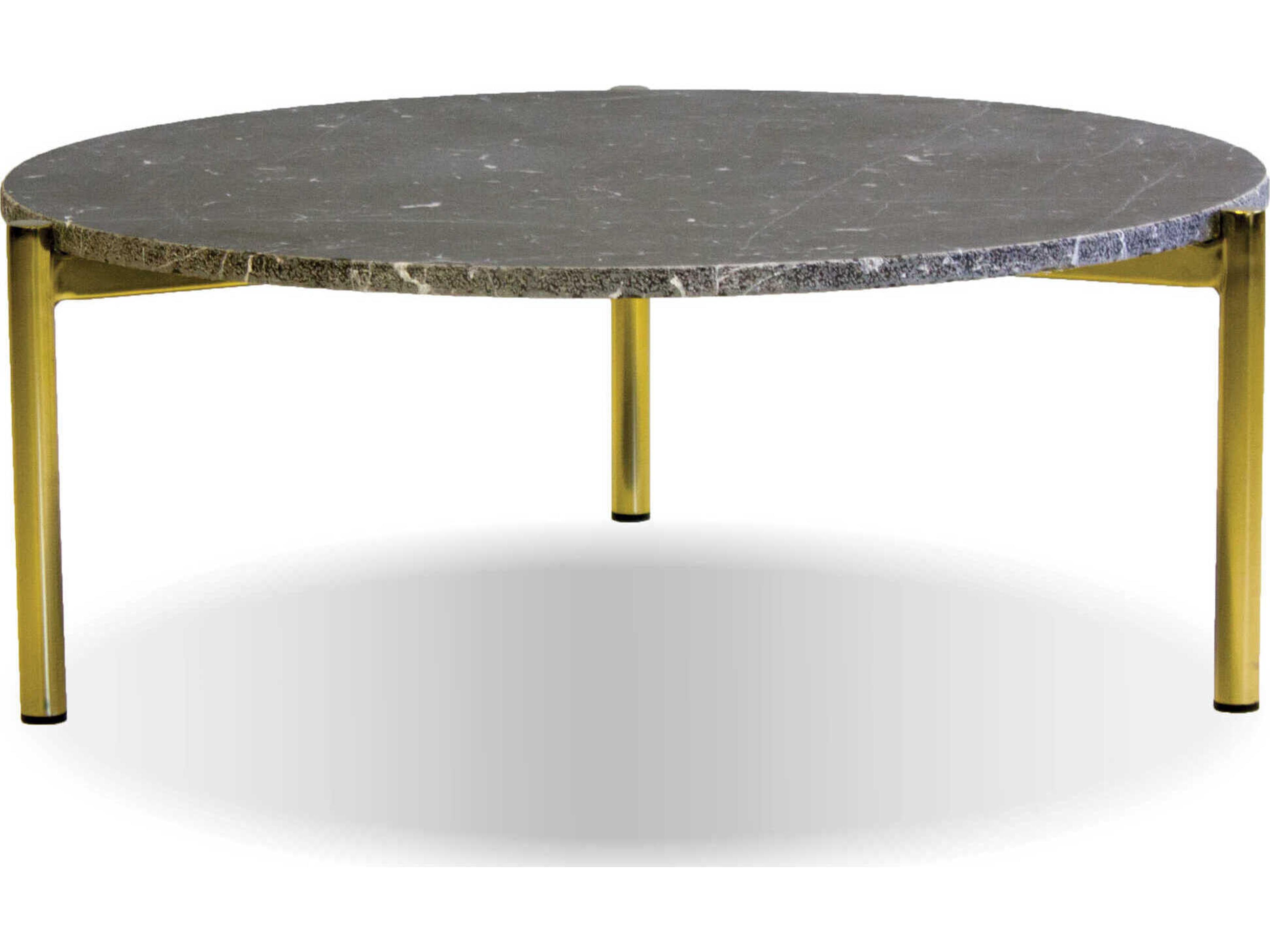 Atlas Round Marble Black Gold Coffee Table