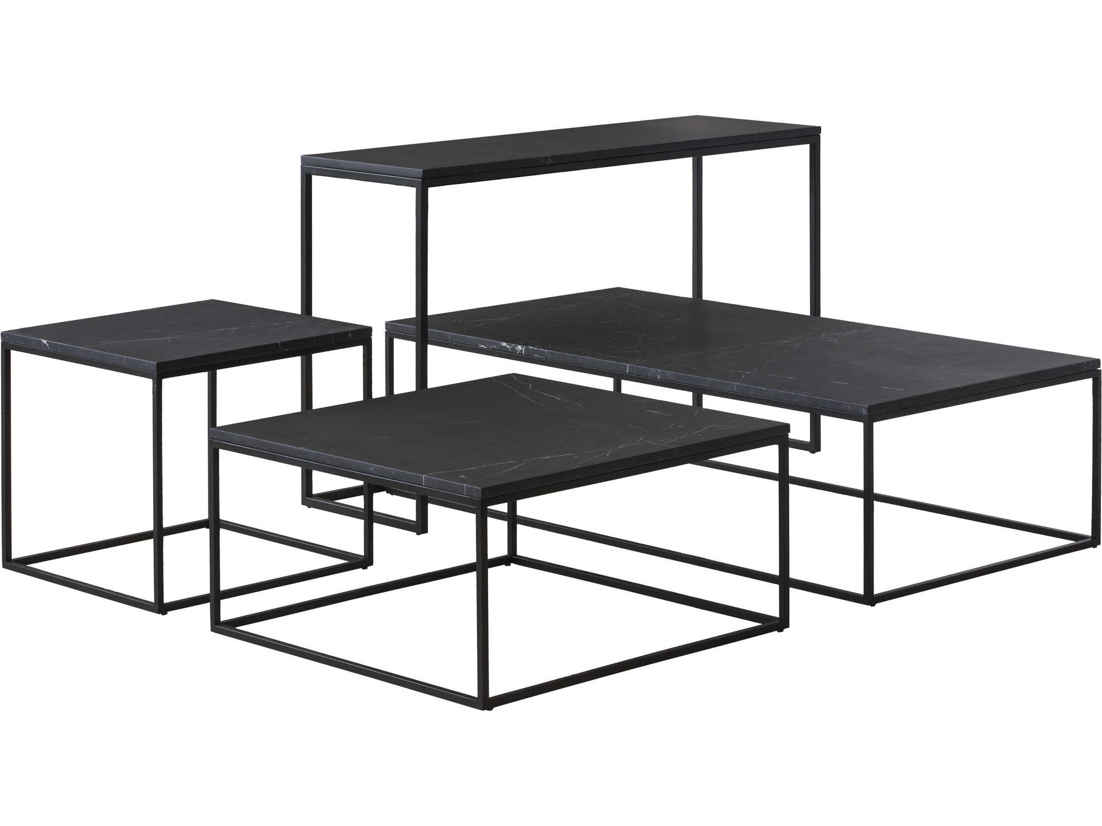 Mobital Onix Rectangular Marble Black Coffee Table