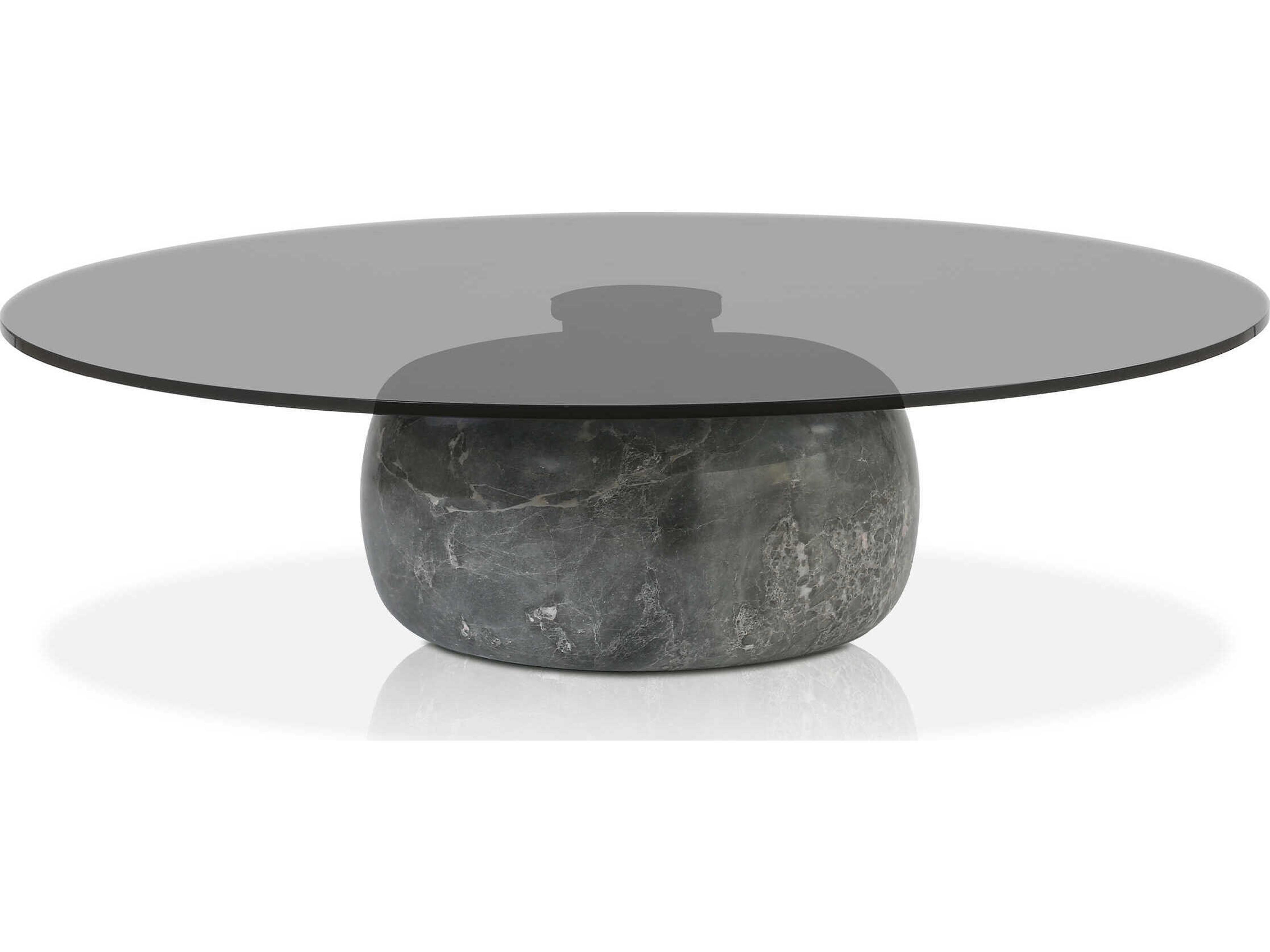 Skip Round Glass Smoke Coffee Table