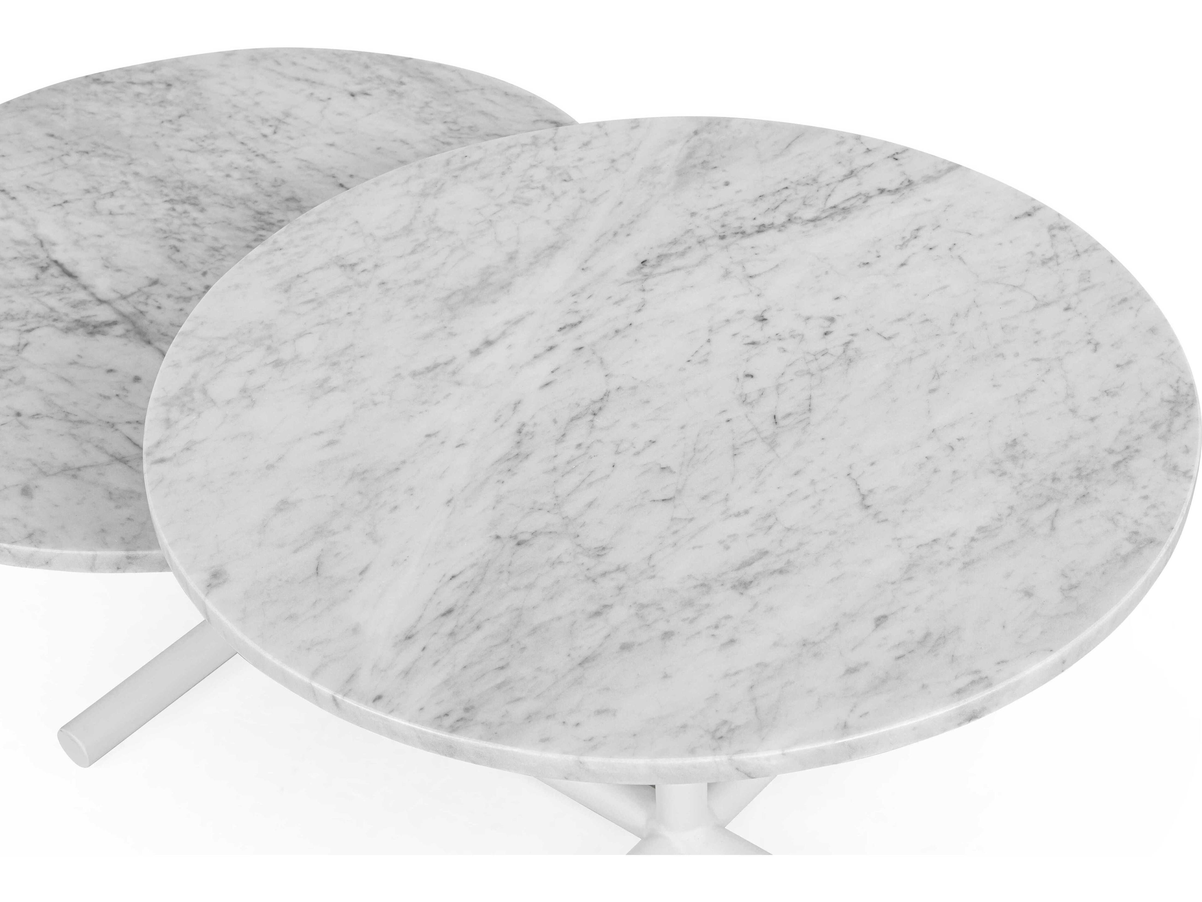 Mobital X And O Round Marble White Coffee Table