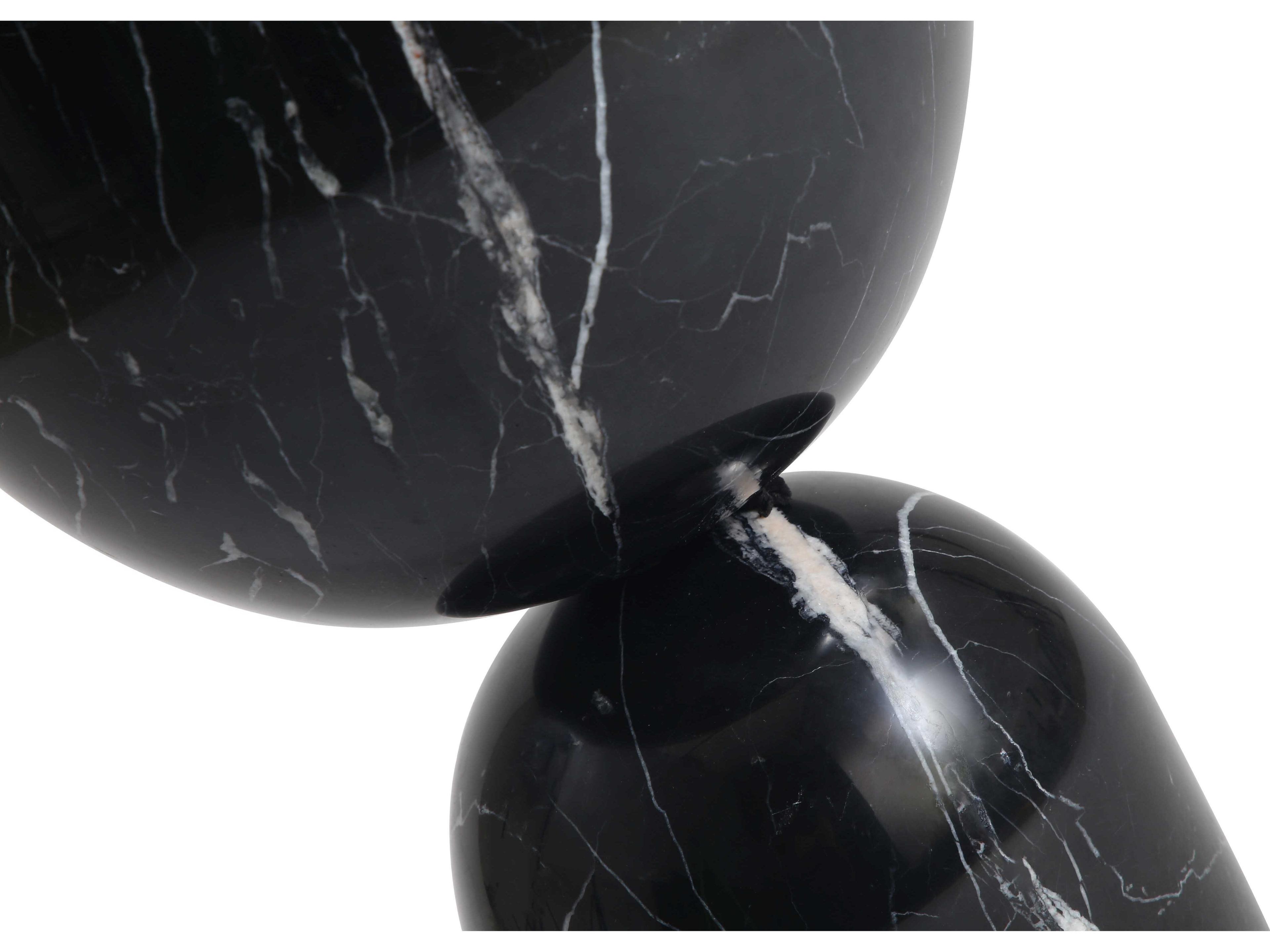 Mobital Apothecary Round Marble Black End Table