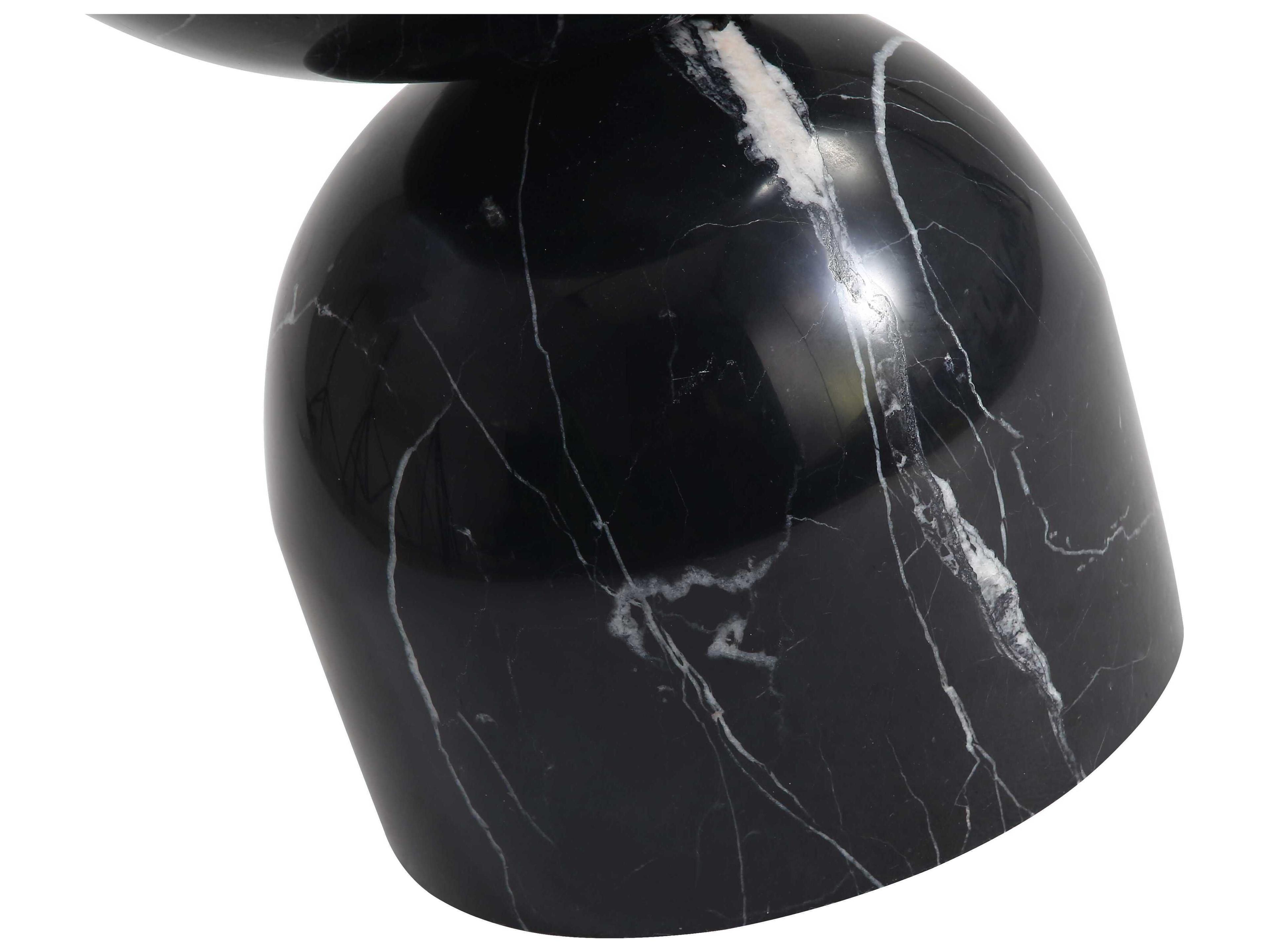Mobital Apothecary Round Marble Black End Table