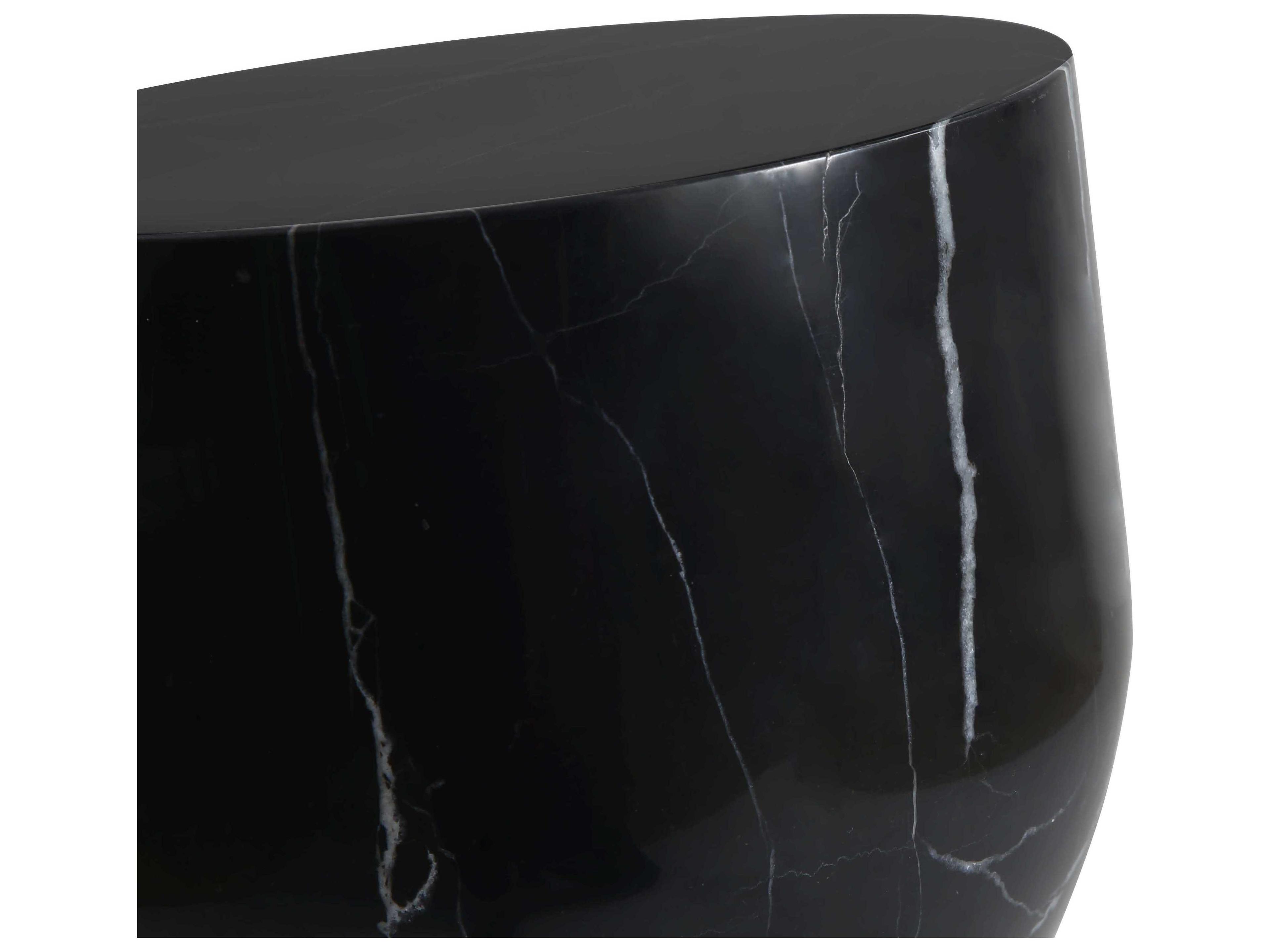 Mobital Apothecary Round Marble Black End Table