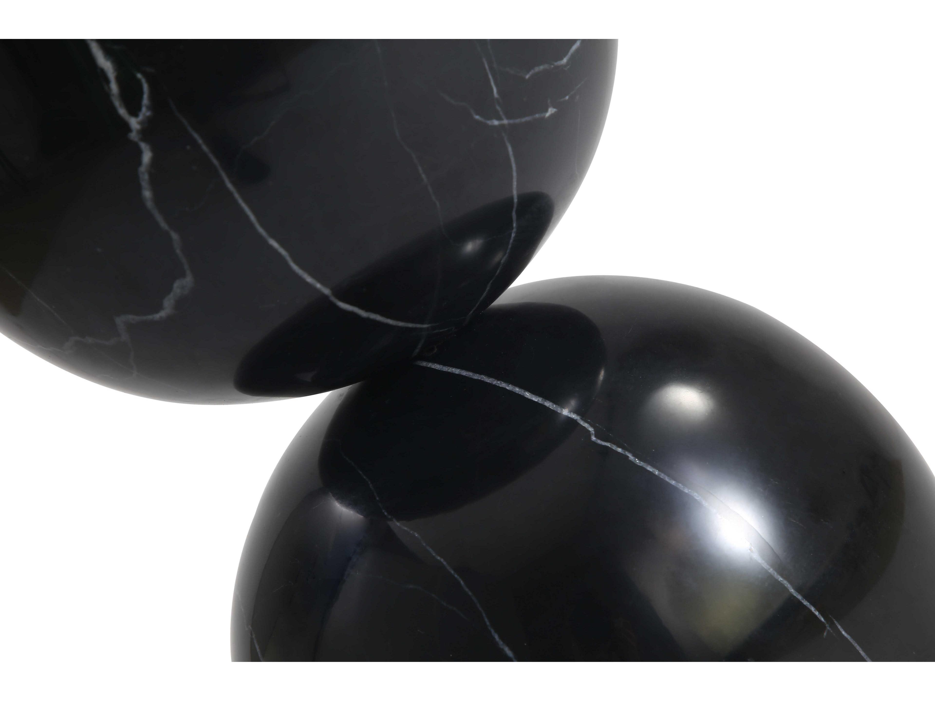 Mobital Apothecary Round Marble Black End Table