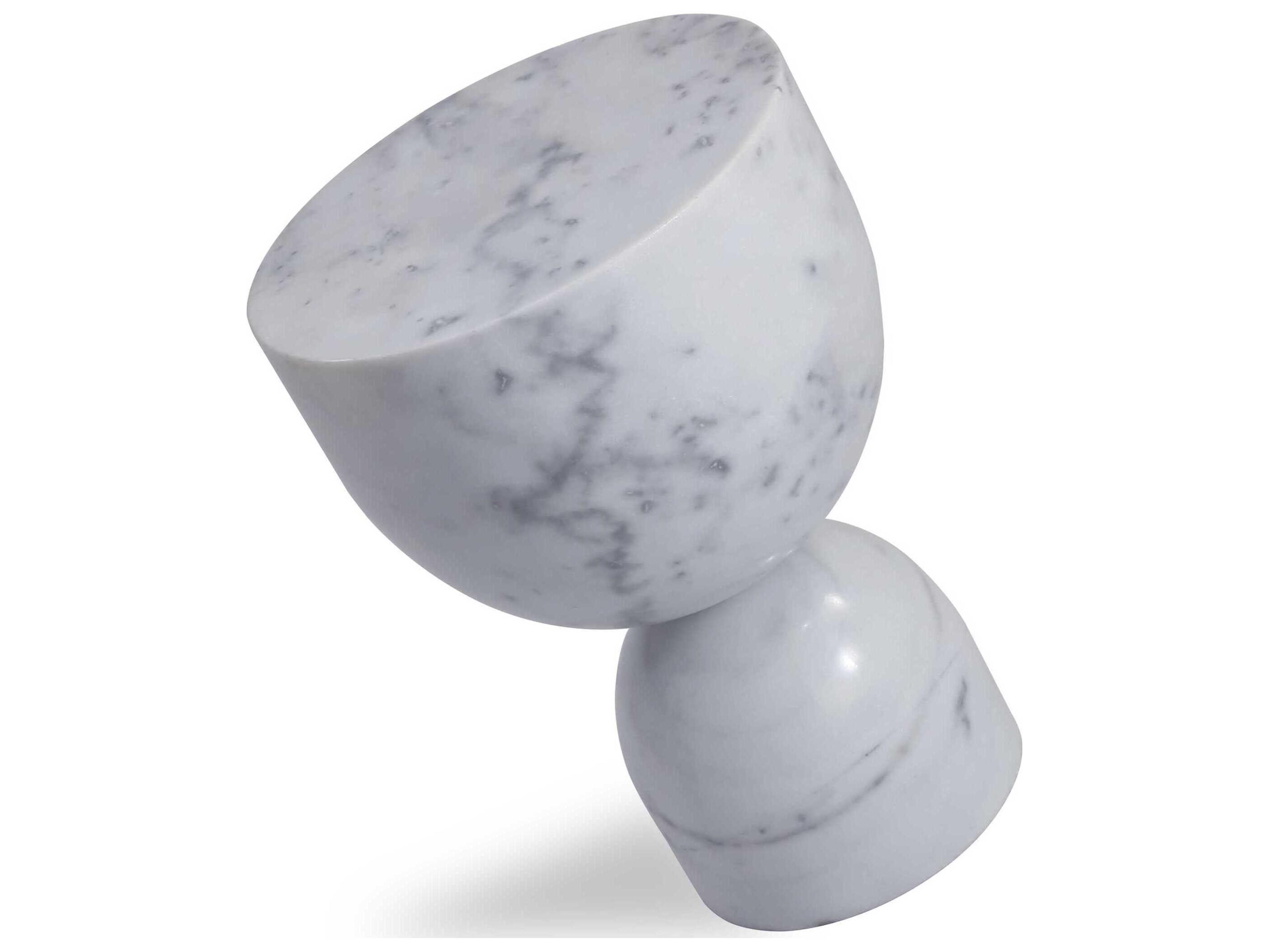 Mobital Apothecary Round Marble White End Table