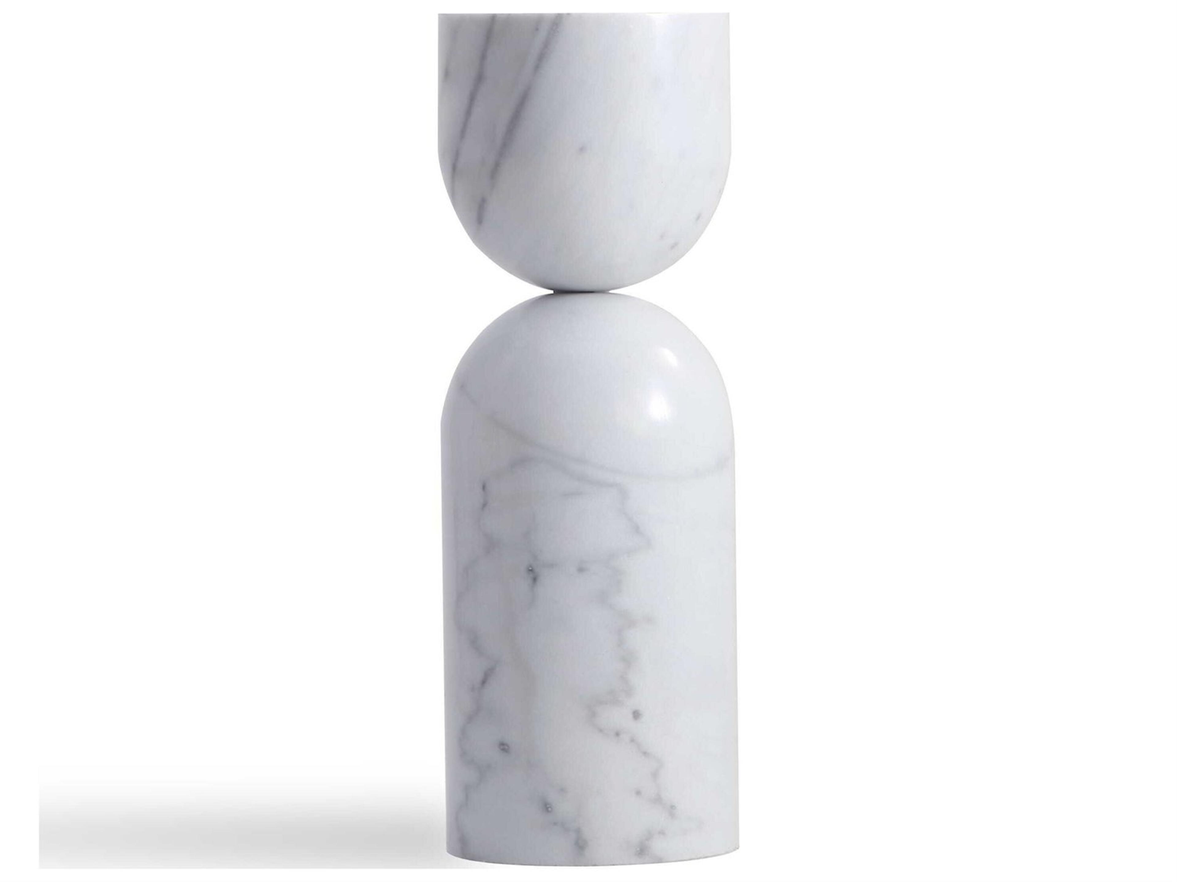 Apothecary Round Marble White End Table
