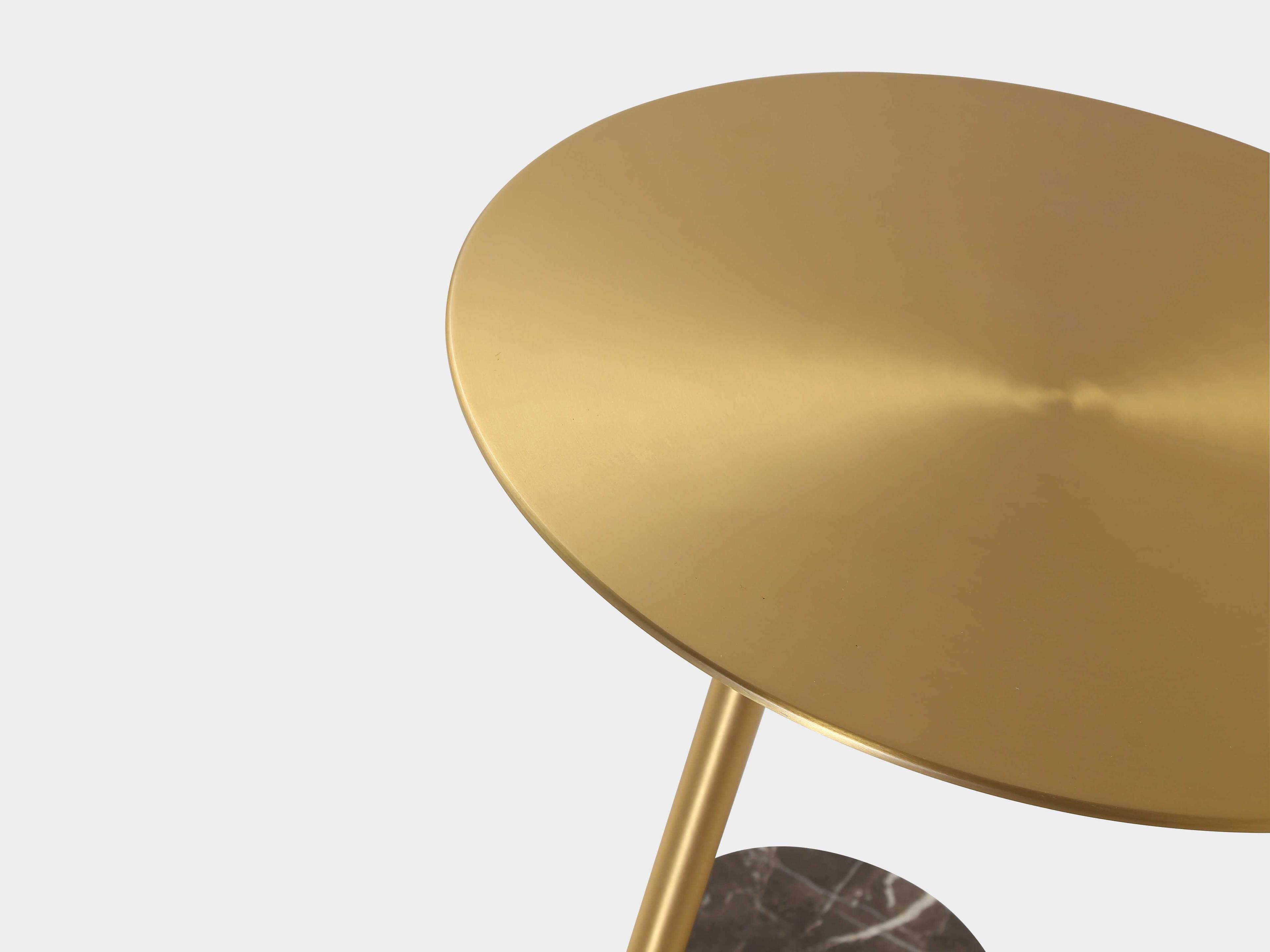 Mobital Butler Round Marble Brass White Round End Table