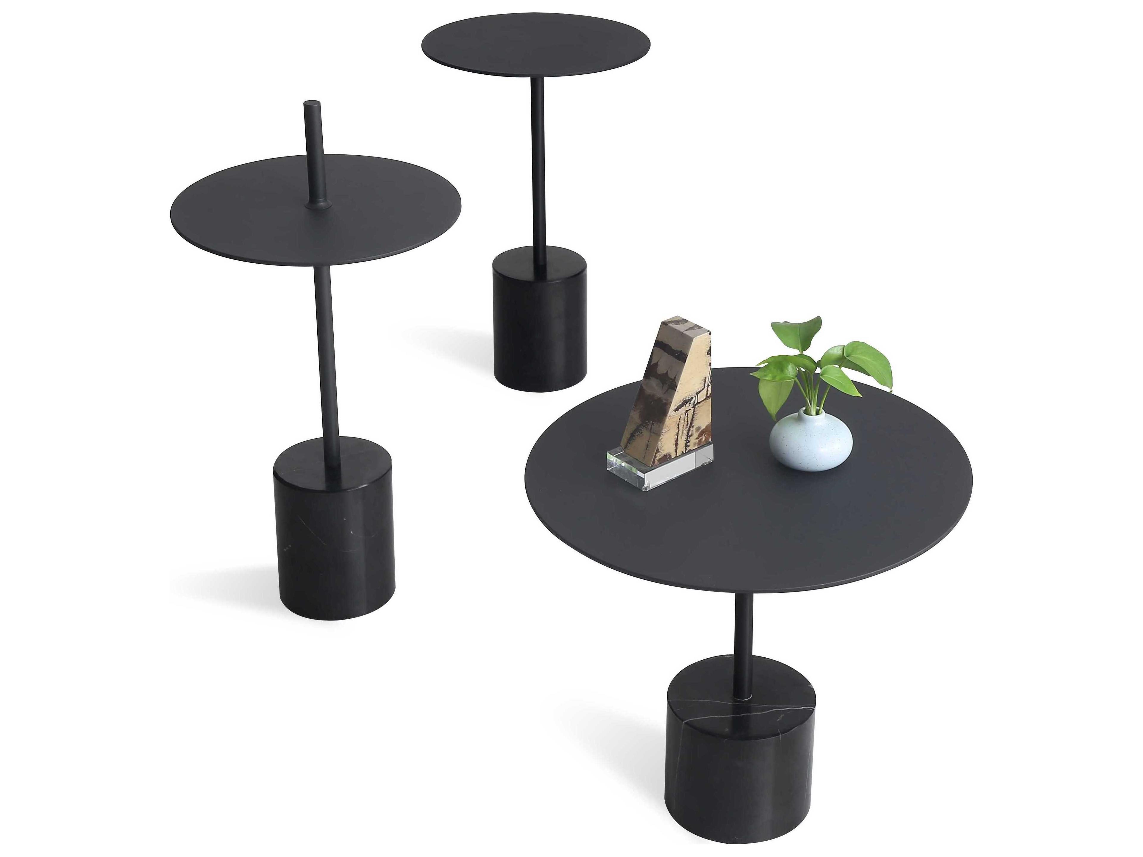 Mobital Circulo Round Metal Black End Table
