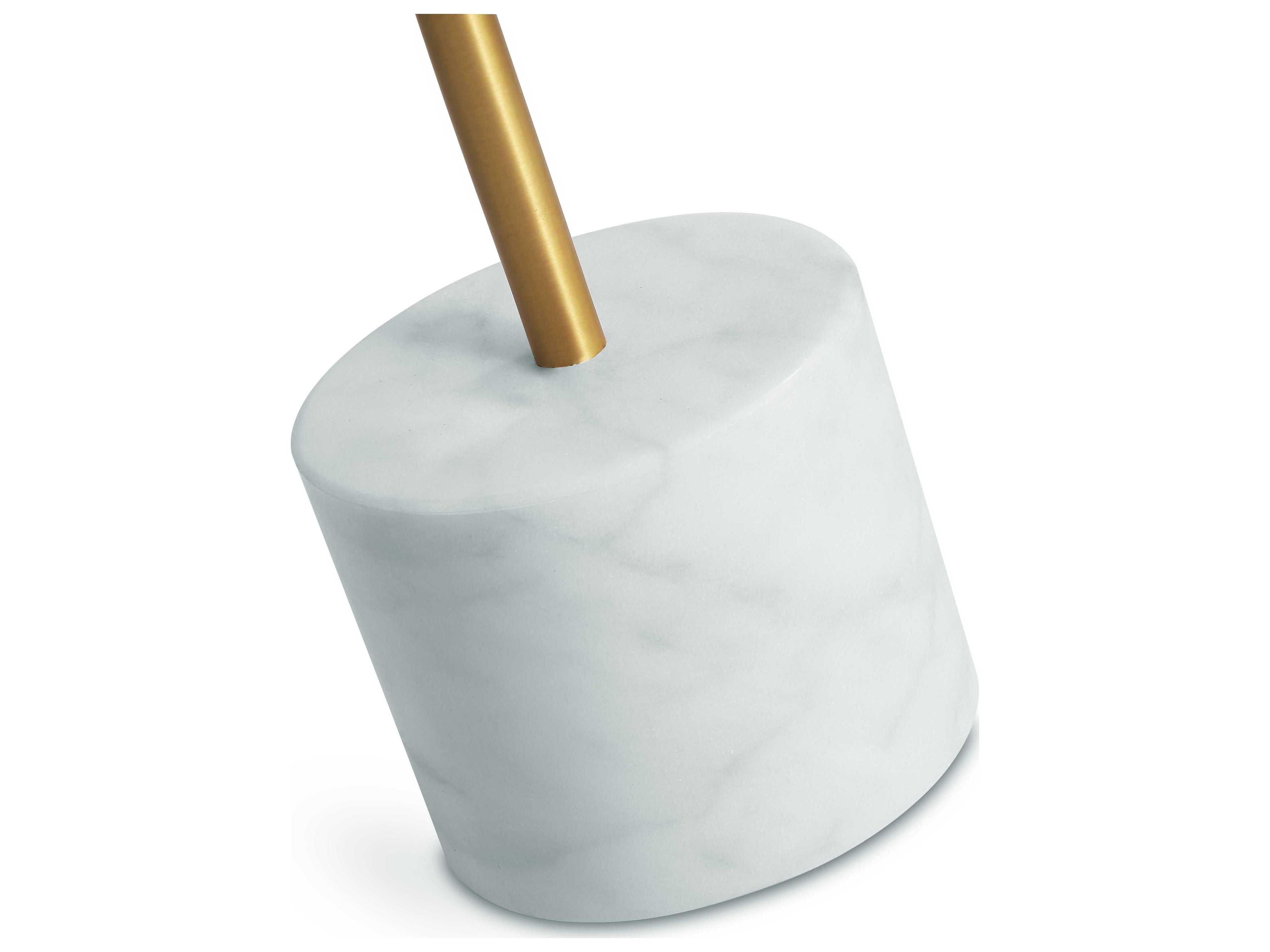 Mobital Circulo Round Metal Antique Brass White End Table