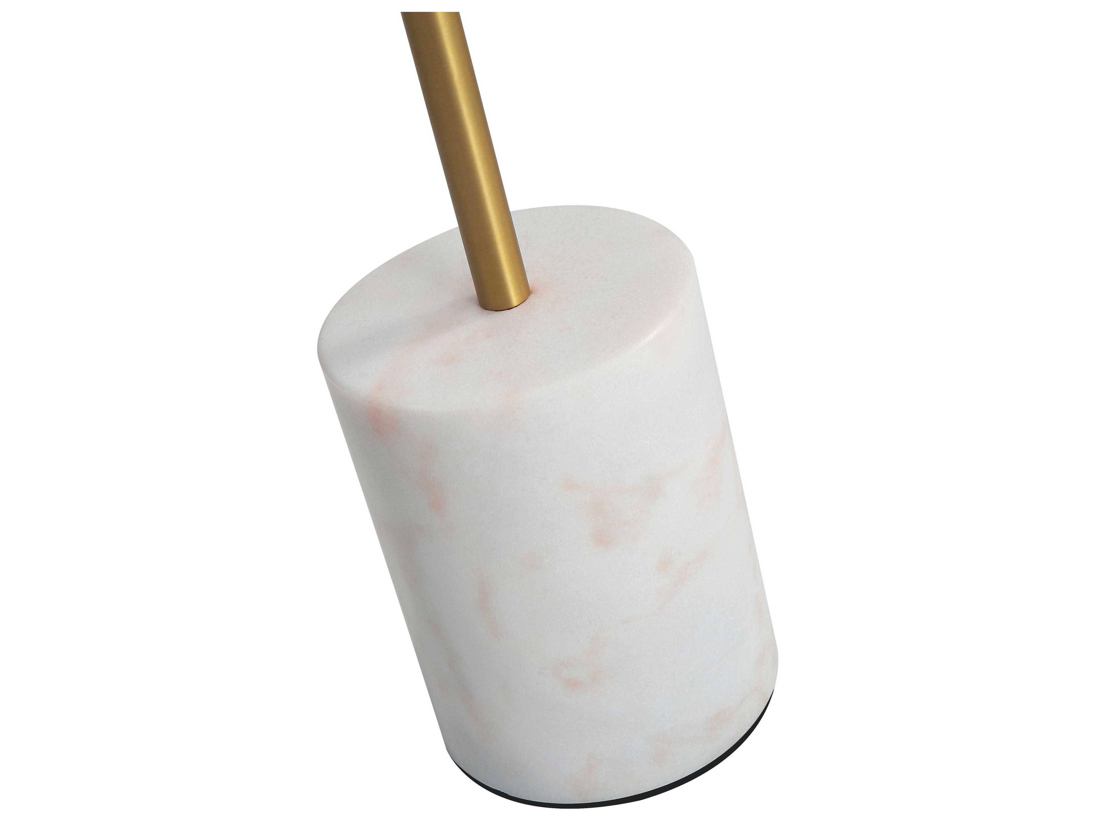 Mobital Circulo Round Metal Antique Brass White End Table