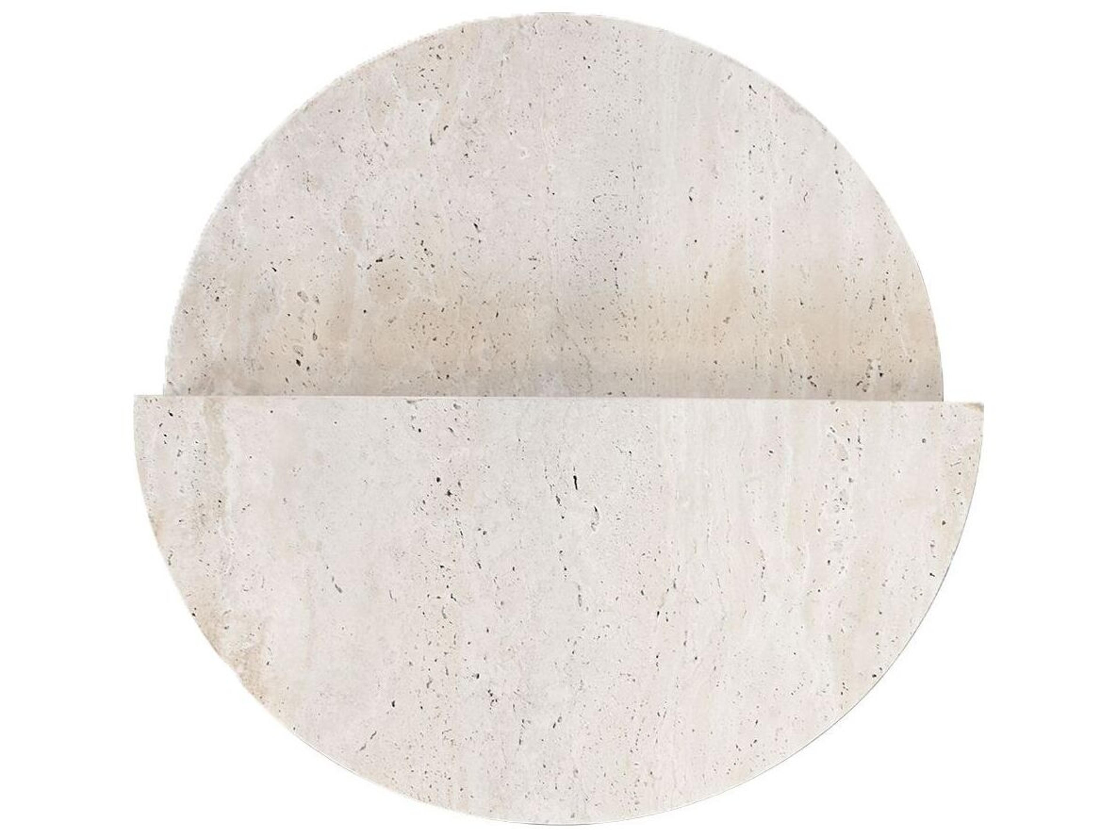 Mobital Elio Round Travertine Marble End Table