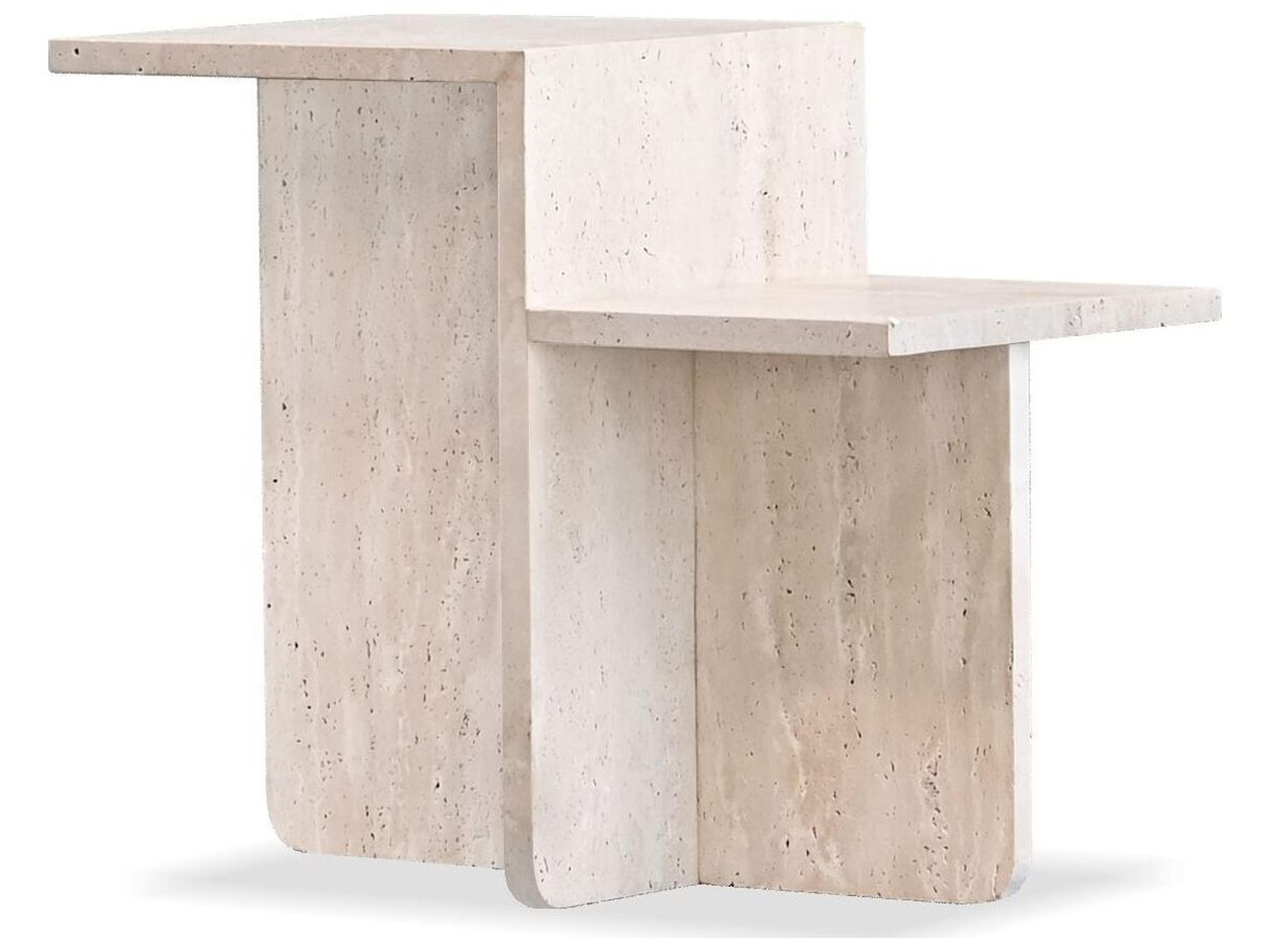 Elli Travertine Marble End Table