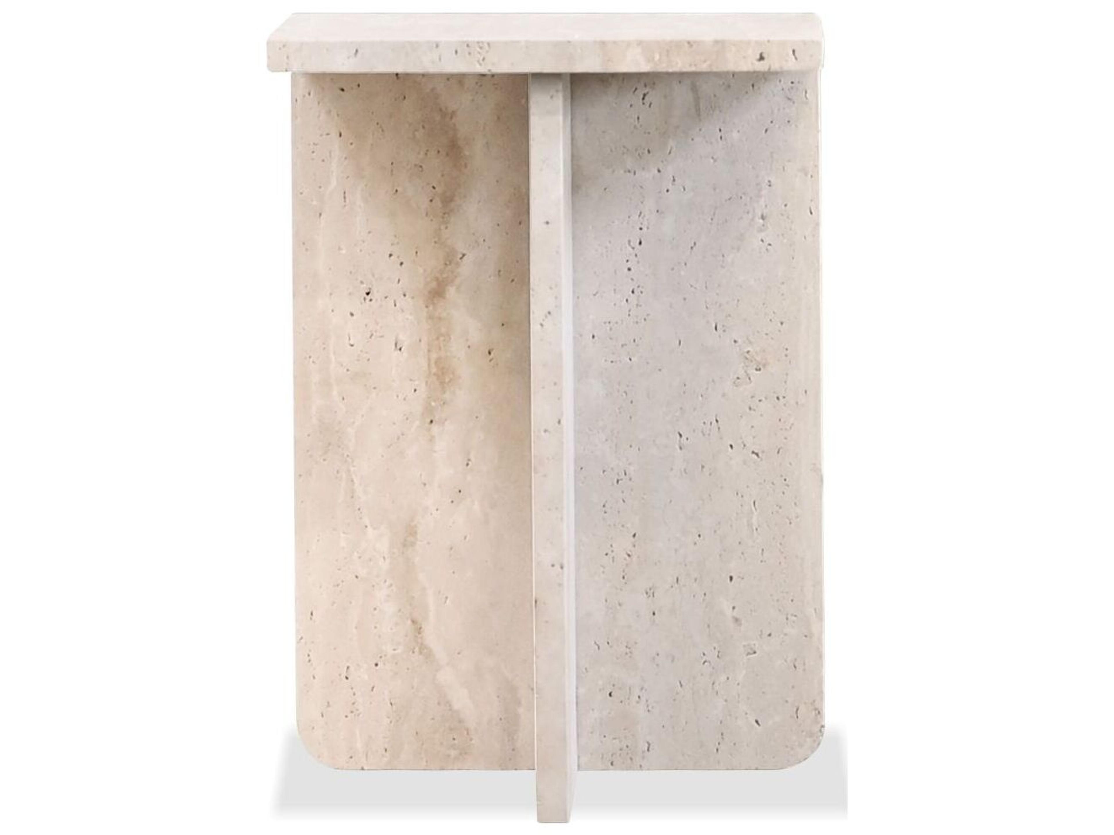 Mobital Elli Travertine Marble End Table