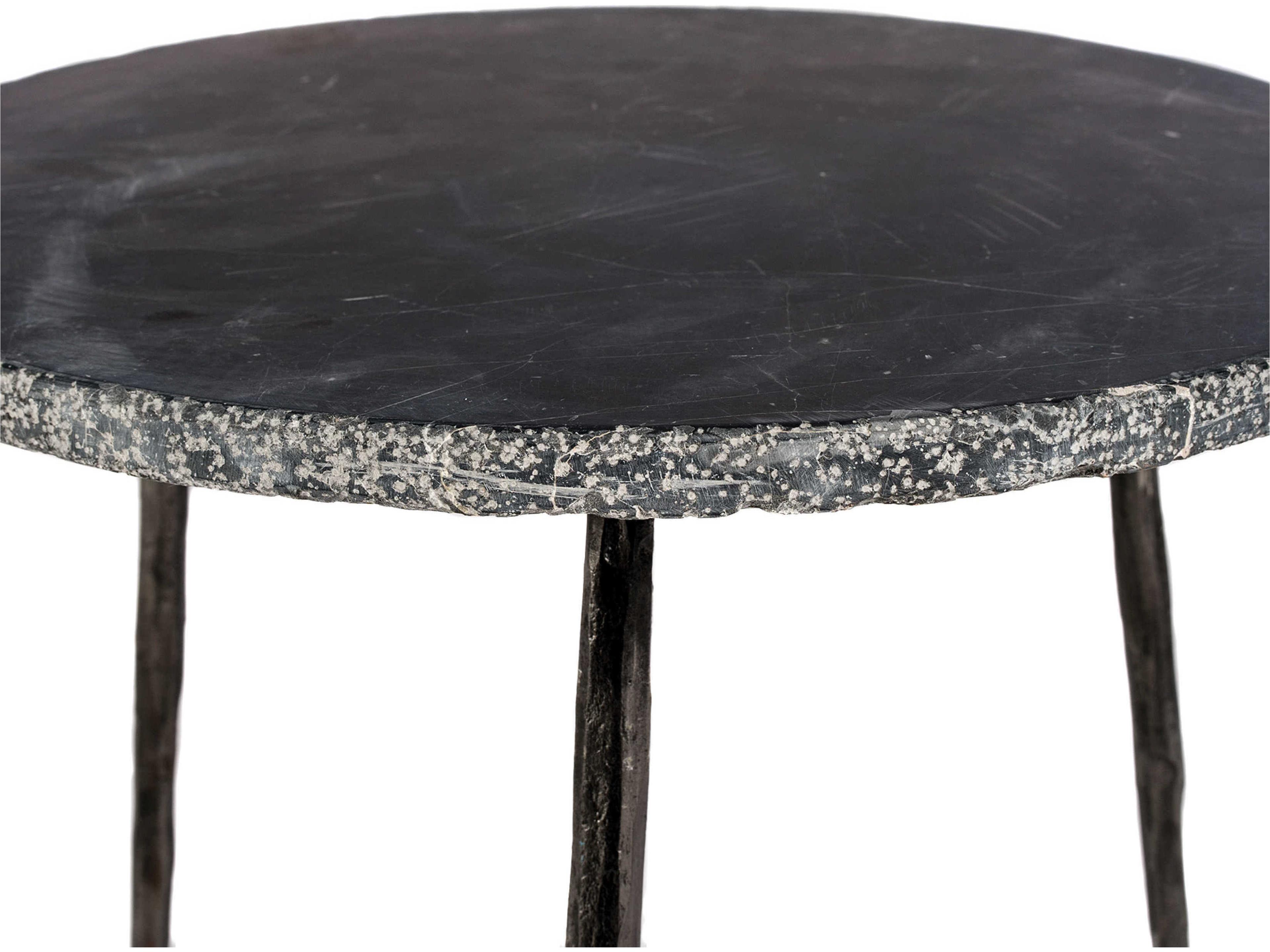 Mobital Kaii Round Marble Black End Table