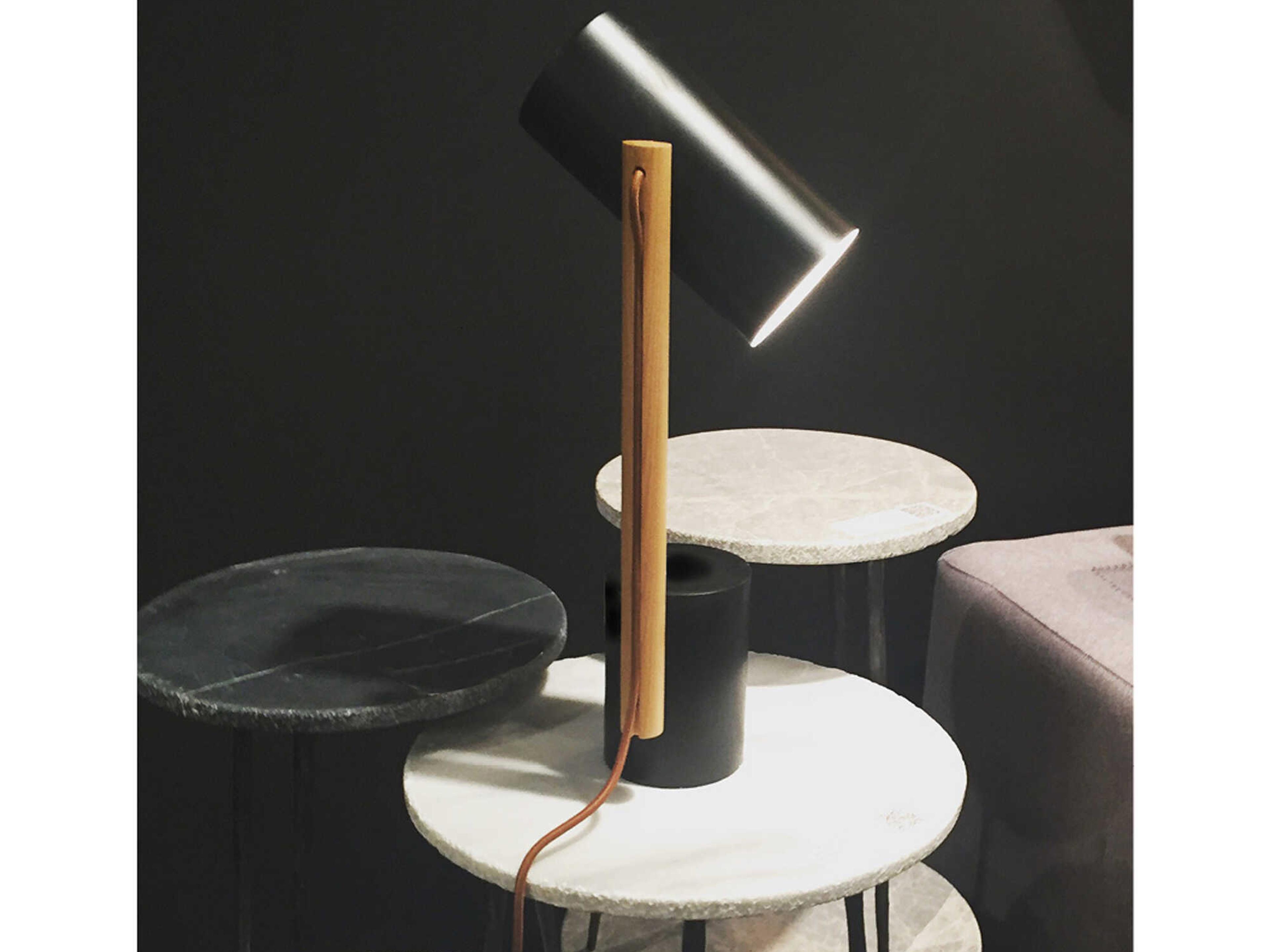 Mobital Kaii Round Marble Black End Table