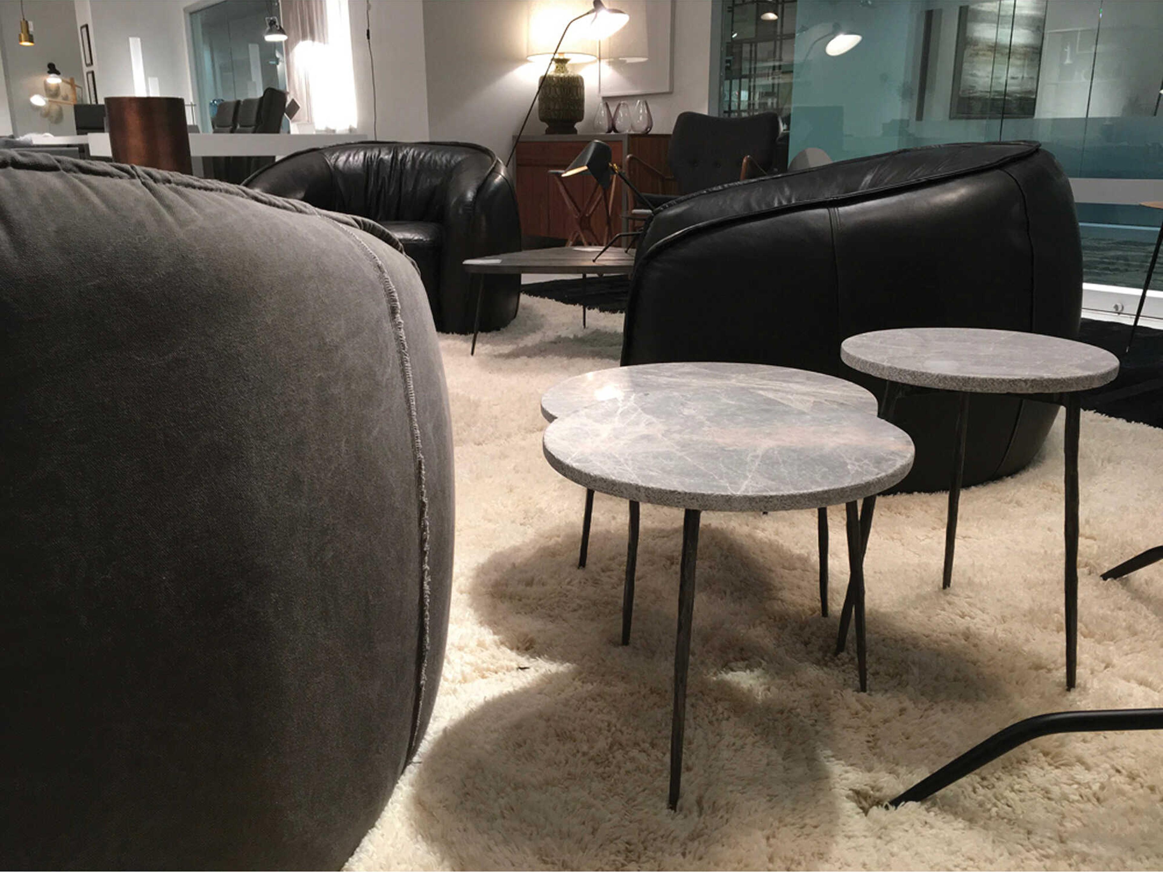 Mobital Kaii Round Marble Grey Coffee Table