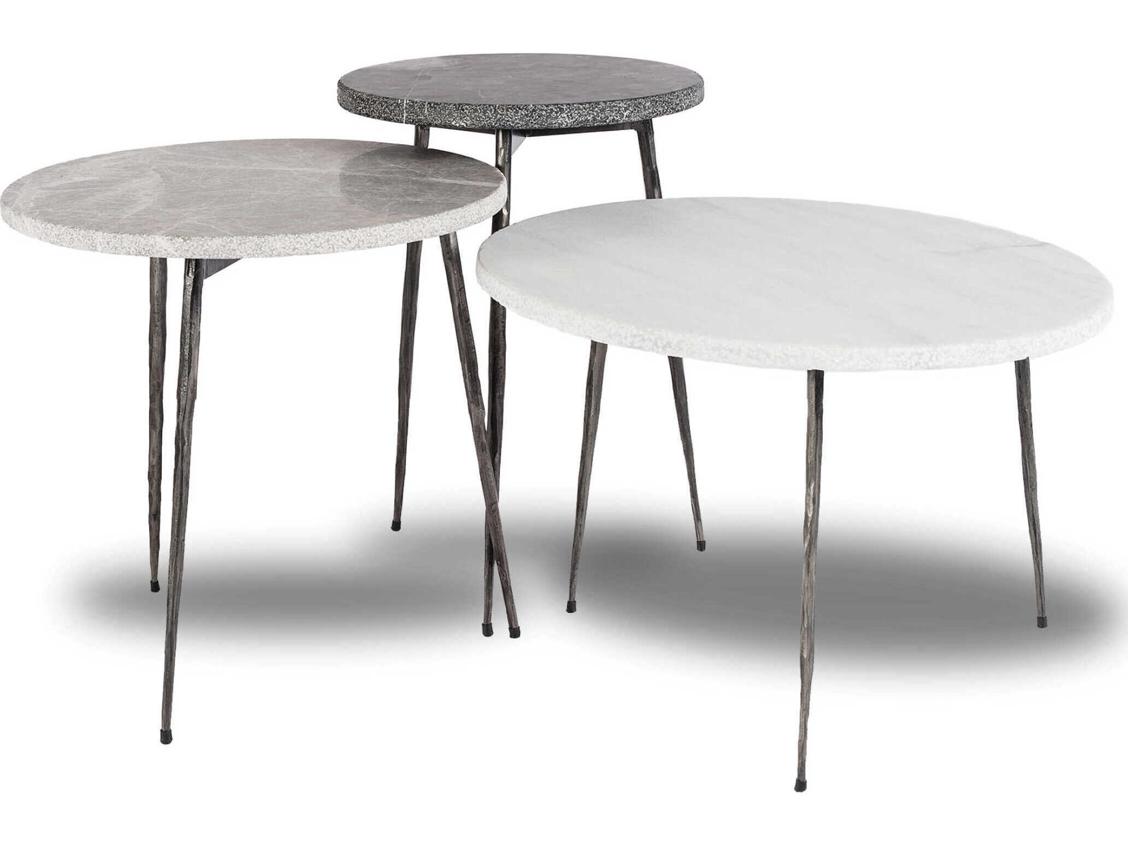 Mobital Kaii Round Marble Grey End Table