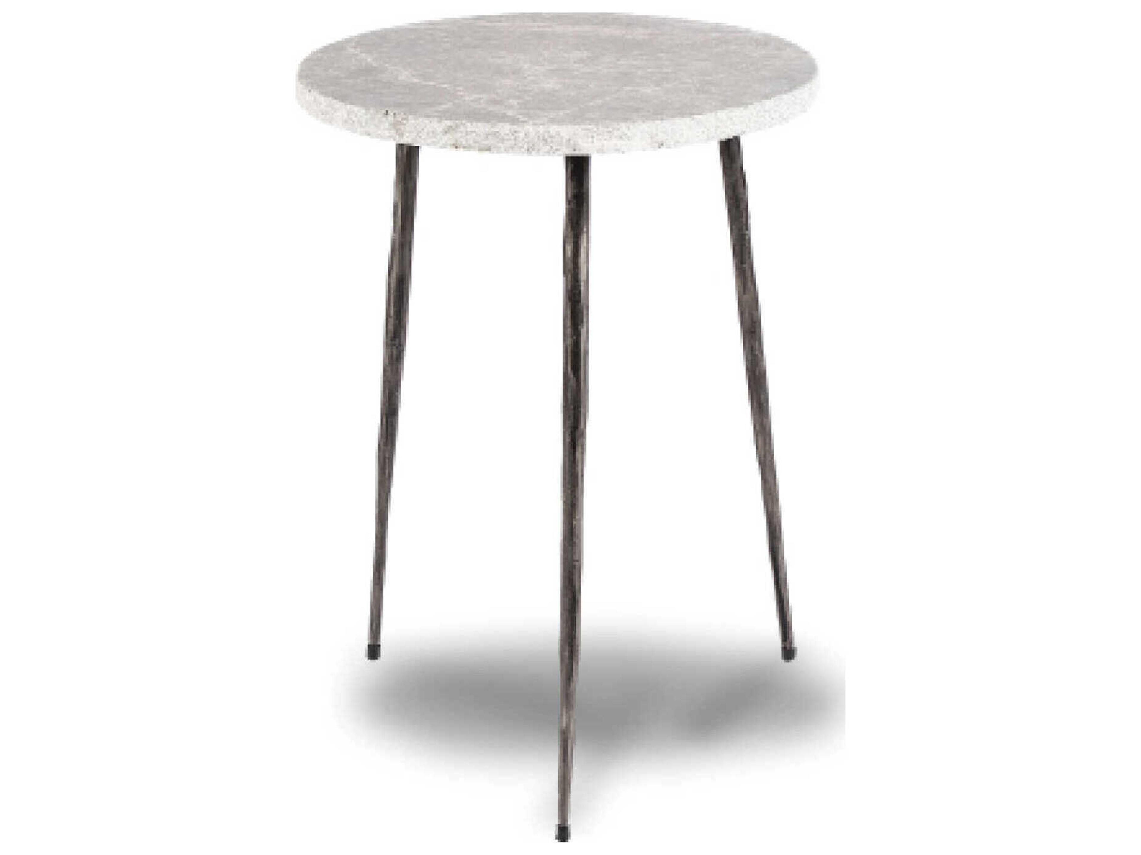 Kaii Round Marble Grey End Table