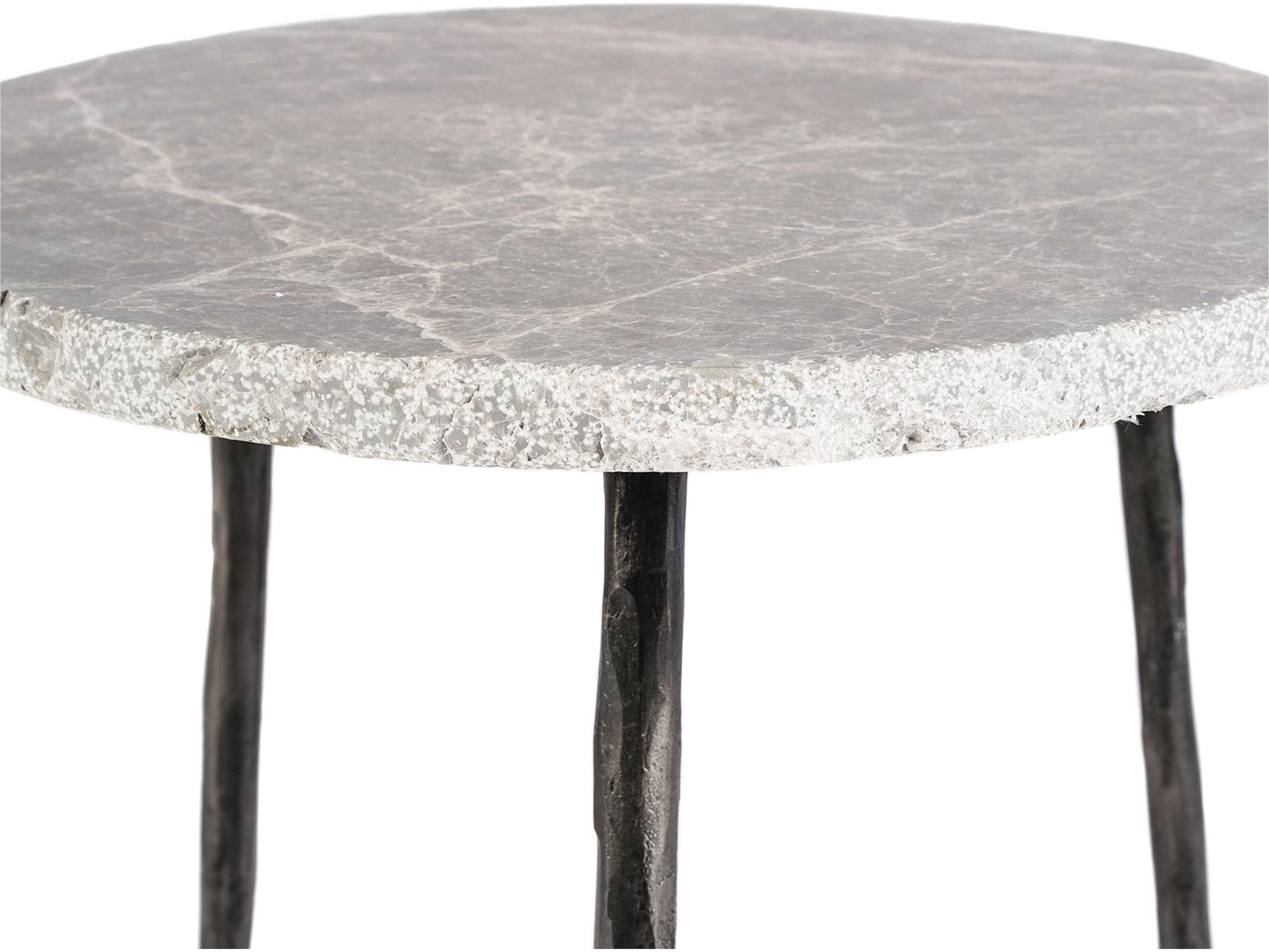 Mobital Kaii Round Marble Grey End Table