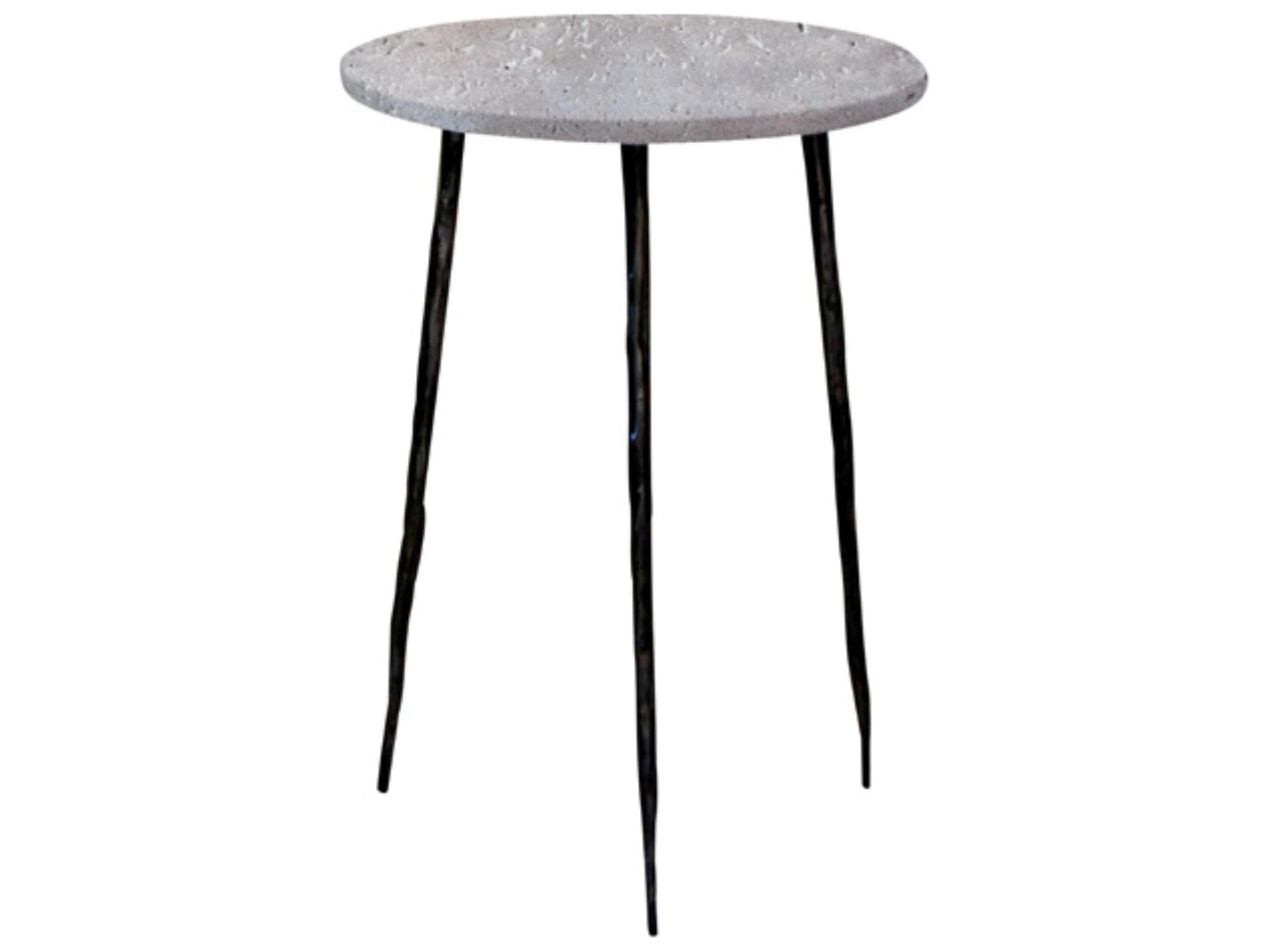 Kaii Round Stone End Table