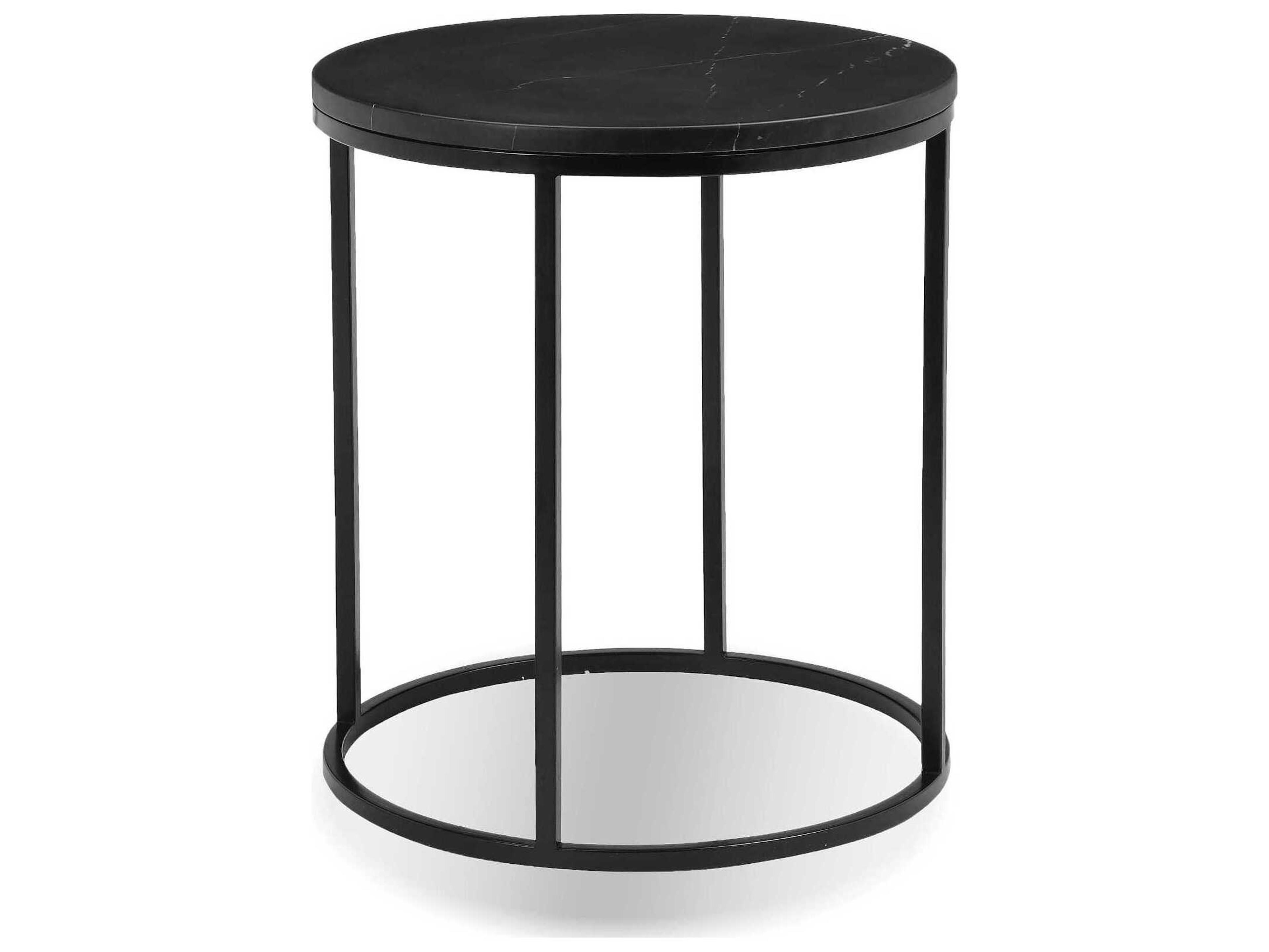 Mobital Onix Round Marble Black End Table