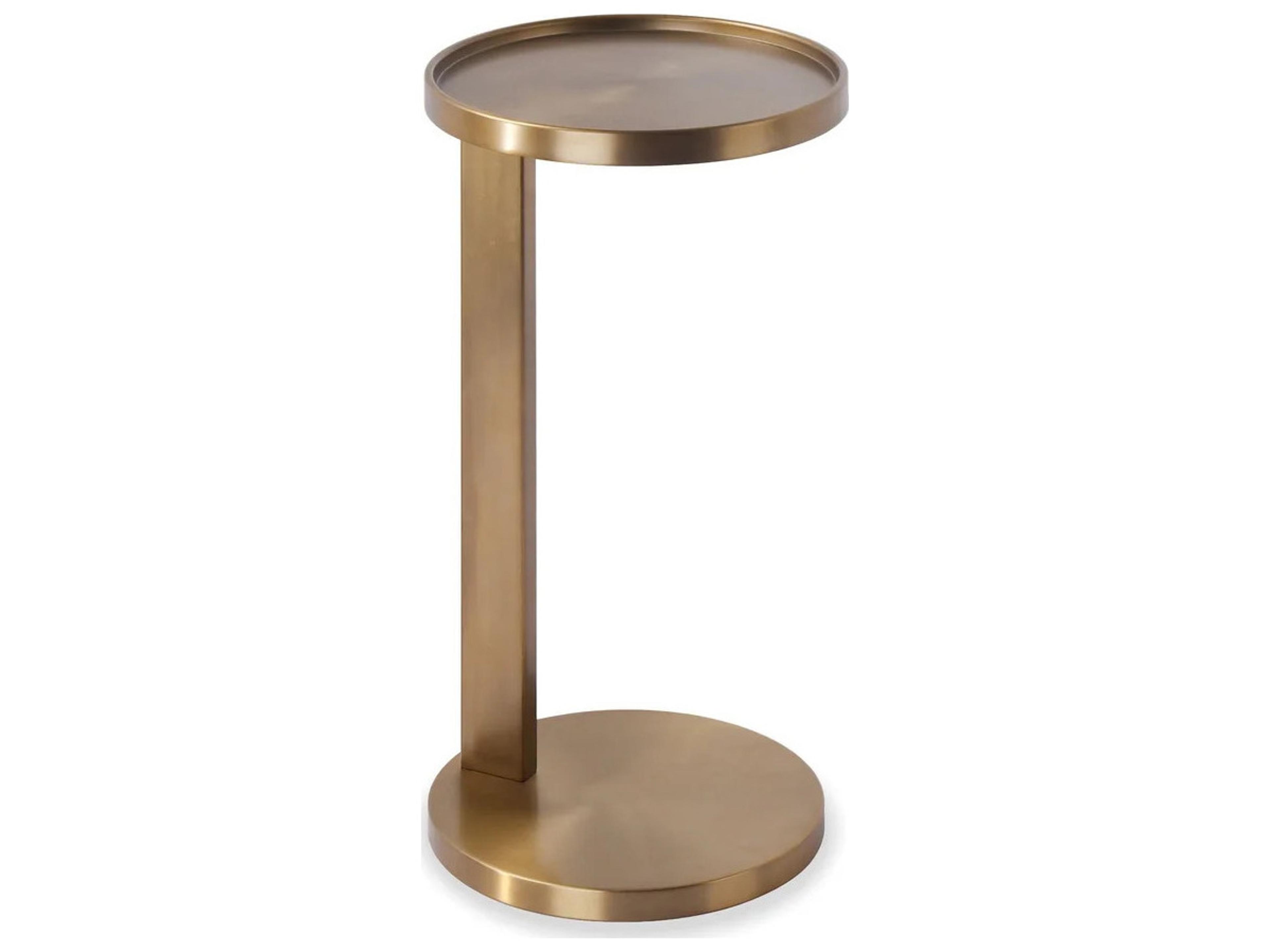 Rookie Metal Brass Antique Round End Table